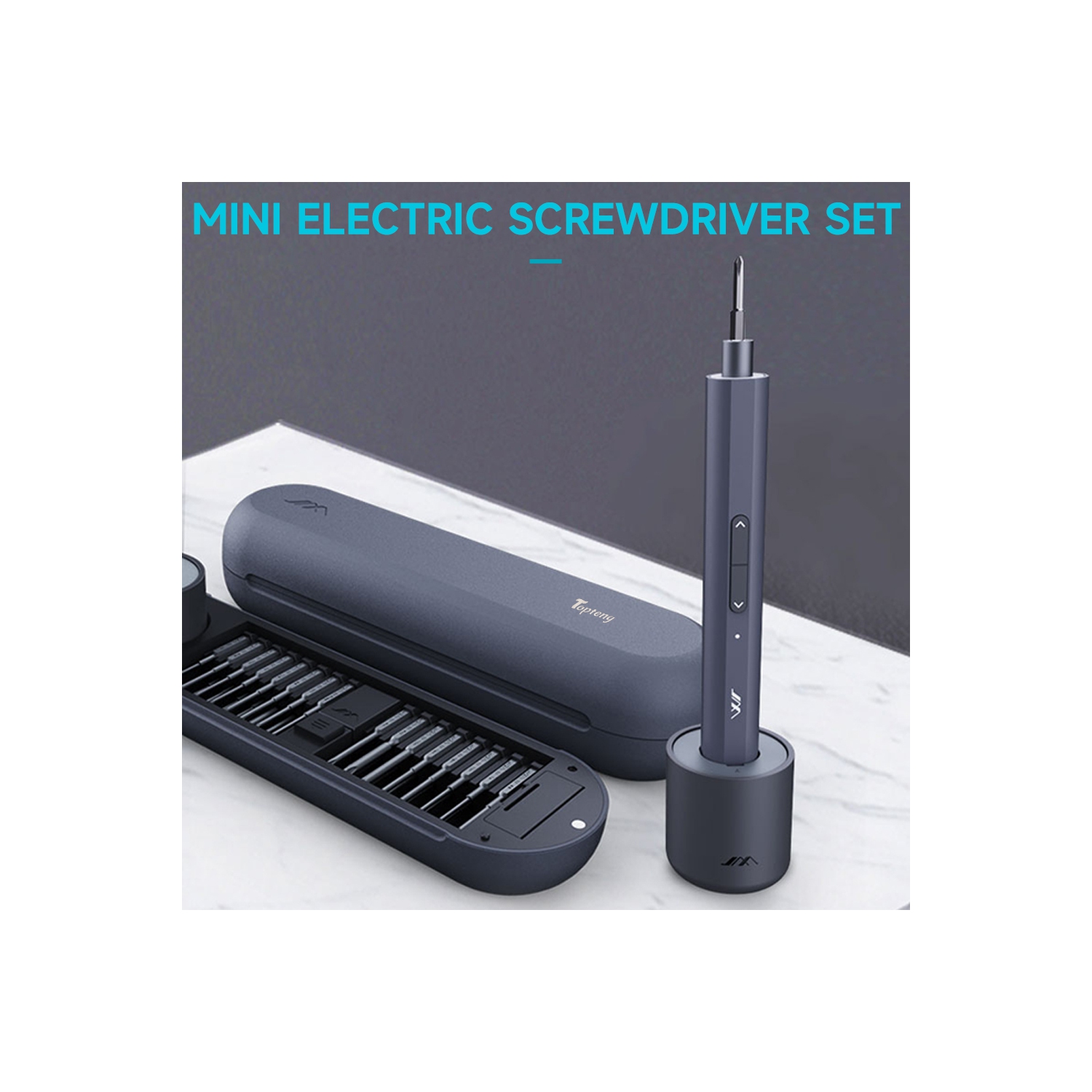 Rechargeable Mini Electric Screwdriver, 0.35N.m Torque, 30 Magnetic Drill Bits, 360° LED Lighting, Magnetic Storage, Perfect for Phone, Camera,