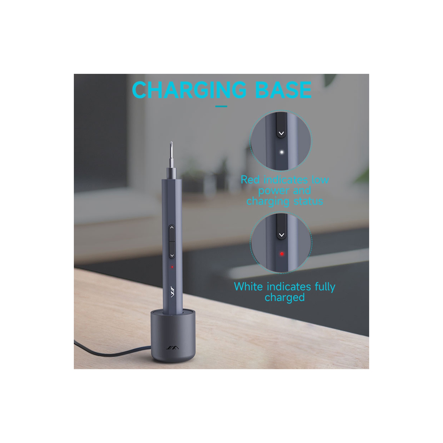 Rechargeable Mini Electric Screwdriver, 0.35N.m Torque, 30 Magnetic Drill Bits, 360° LED Lighting, Magnetic Storage, Perfect for Phone, Camera,