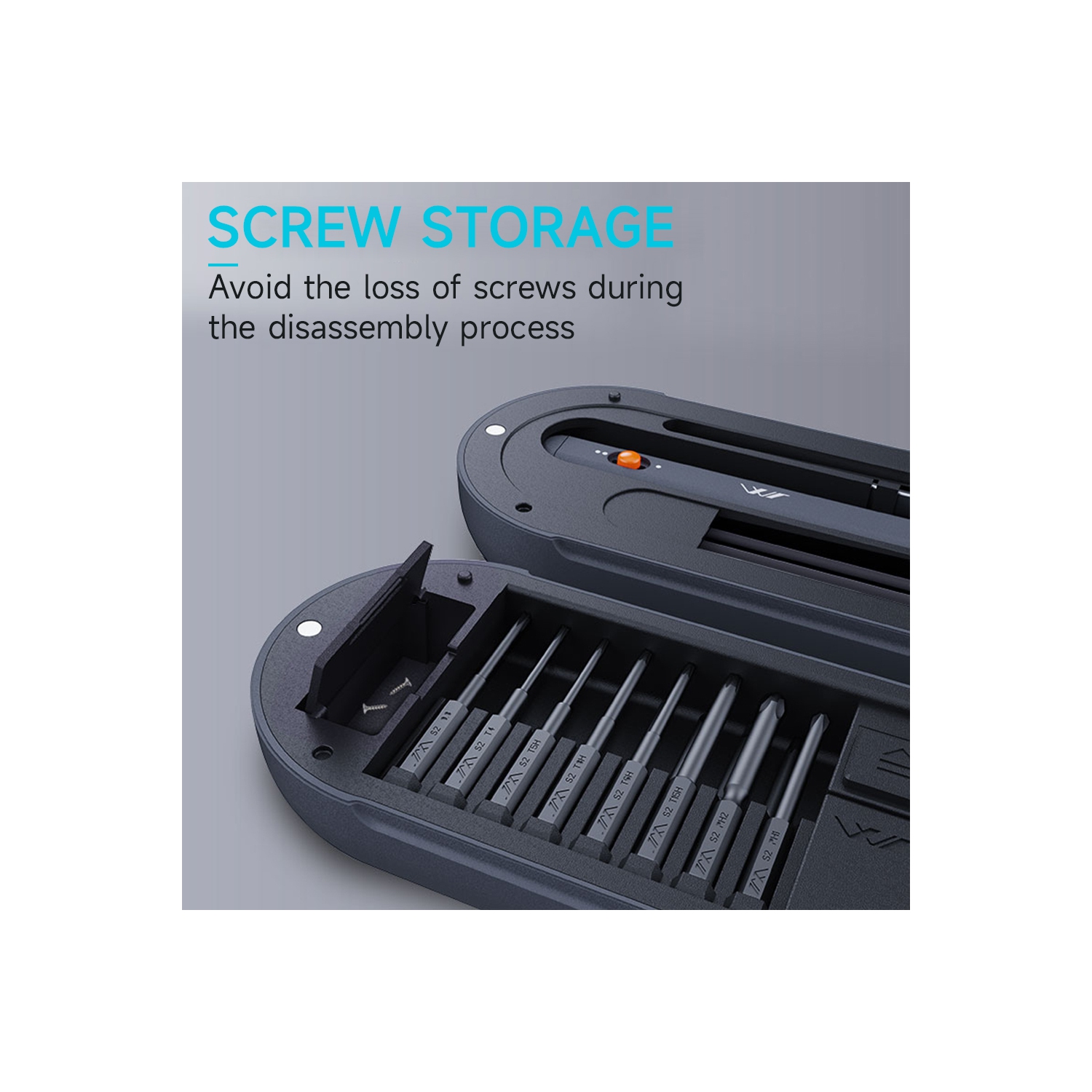 Rechargeable Mini Electric Screwdriver, 0.35N.m Torque, 30 Magnetic Drill Bits, 360° LED Lighting, Magnetic Storage, Perfect for Phone, Camera,