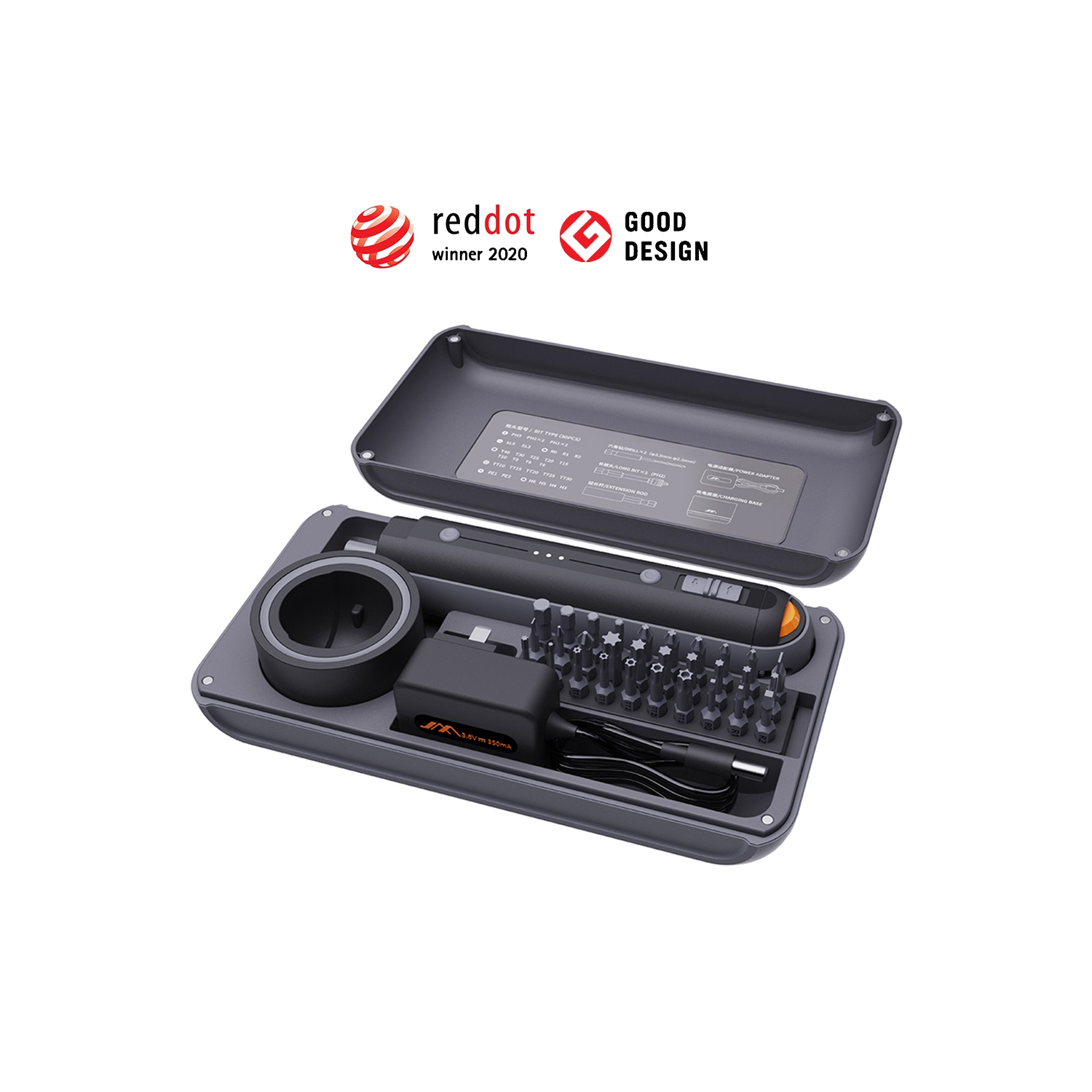 3.6V Electric Screwdriver Set, 38-in-1, 220RPM, 4N.m Torque, 2000mAh Li-Ion Battery, LED Lighting & Charging Base, Ideal for Electronics, Phone,