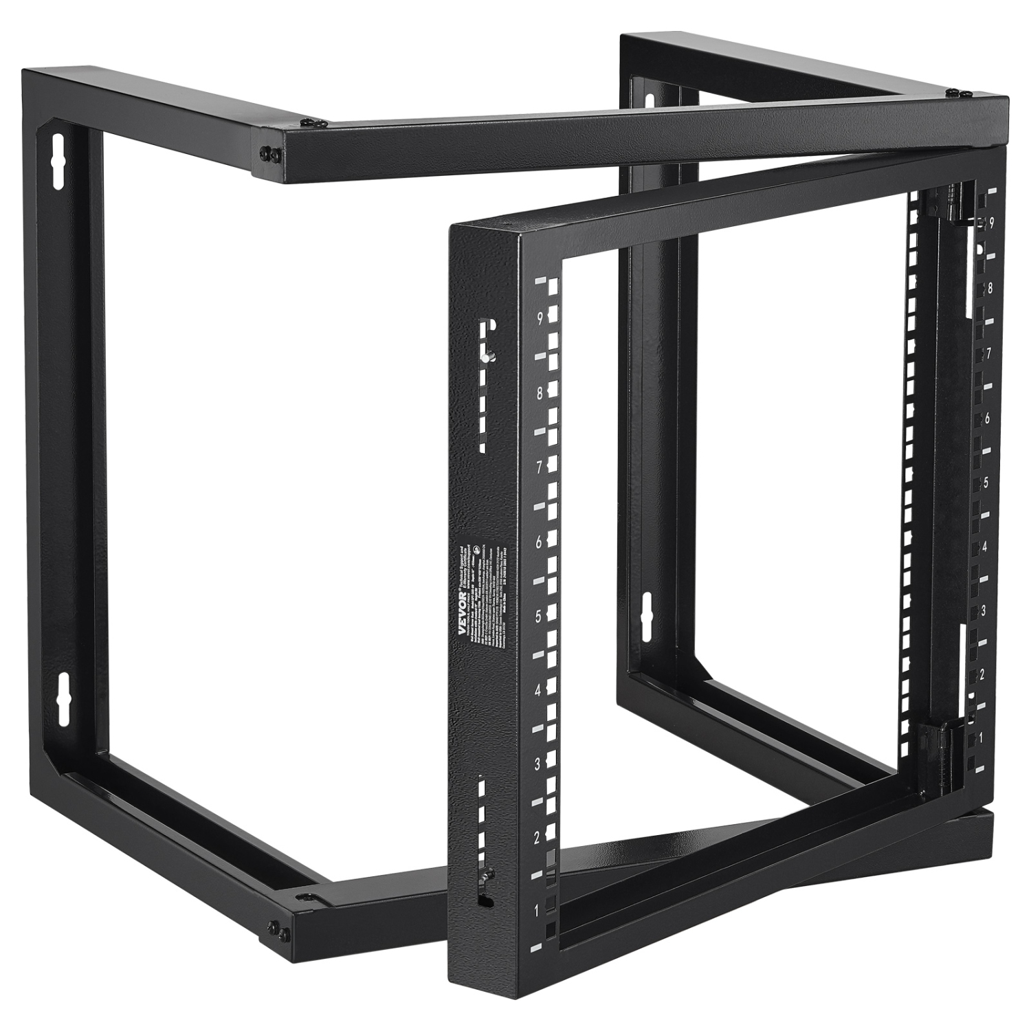 VEVOR 9U Wall Mount Rack, 150 lbs Max Load Capacity, Open Frame Server Network Rack with Cage Nuts Screws, Carbon Steel 20.9 x 17.7 x 20.5" for 19"