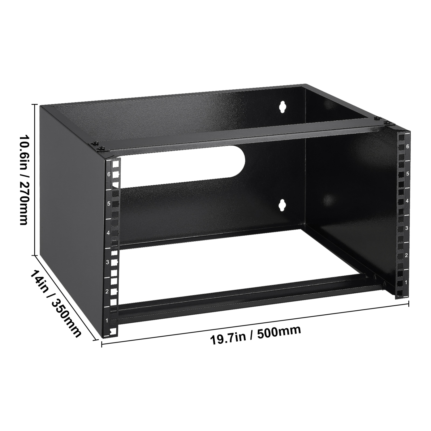 Bâti réseau mural VEVOR 6U, profondeur de 14&nbsp;po/355,6&nbsp;mm, support mural pour serveur 50&nbsp;lb/22,68&nbsp;kg avec écrous de cage,