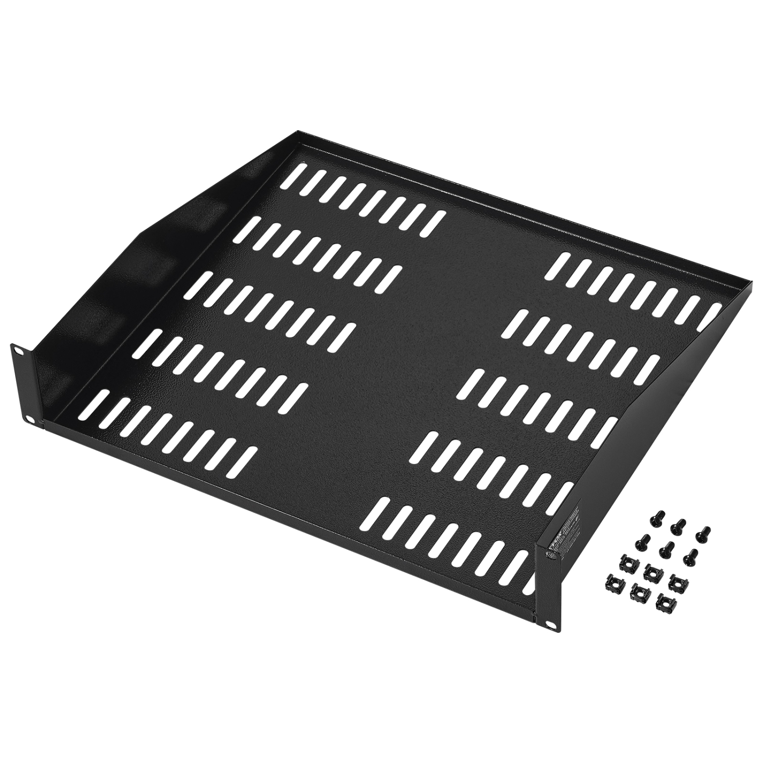 VEVOR 2U Server Rack Shelf, 16" Depth, 50lbs Max Load Capacity Vented Cantilever or Wall Mount Rack Mount Shelf with Tray, Good Air Circulation for