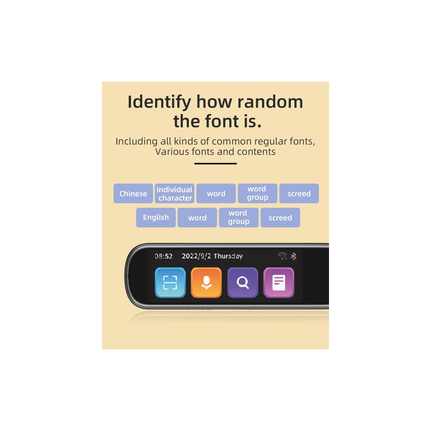 Stylo de lecture à balayage de traduction, stylo de traduction de langues, dispositif de synthèse de texte à parole, adapté aux apprenants de