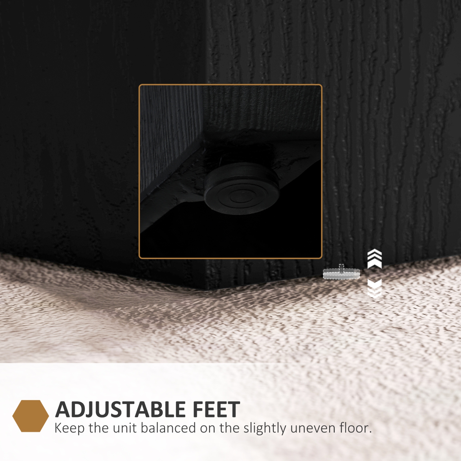 HOMCOM – Table d'appoint au fini béton, table d'appoint légère, table de bout hexagonale de 17 po, 4 pieds réglables pour l'intérieur et