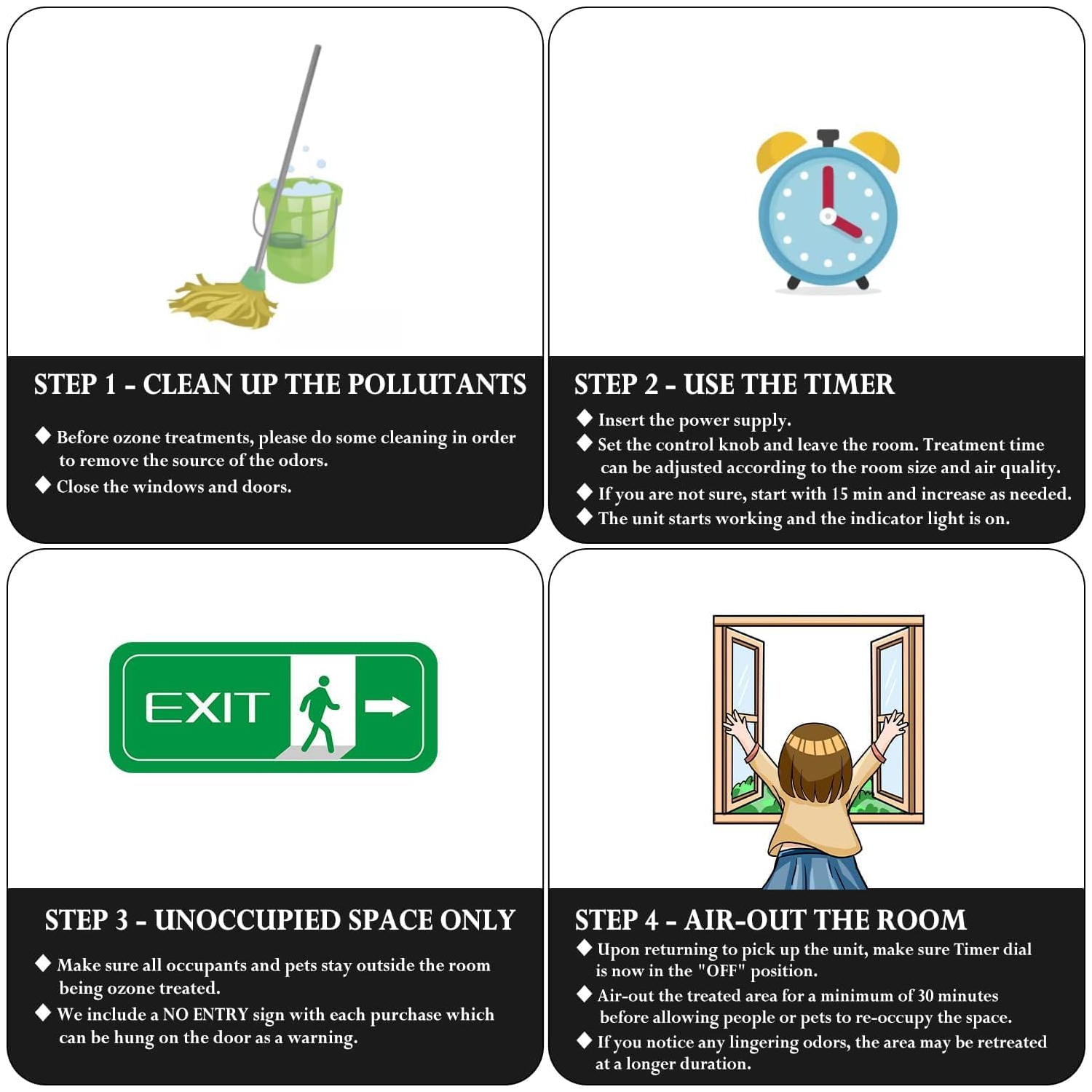 Machine à ozone écologique – Minuterie de 120 minutes | Aucun filtre requis | Couvre chaque coin | Éliminateur de fumée, d'animaux et d'allergènes
