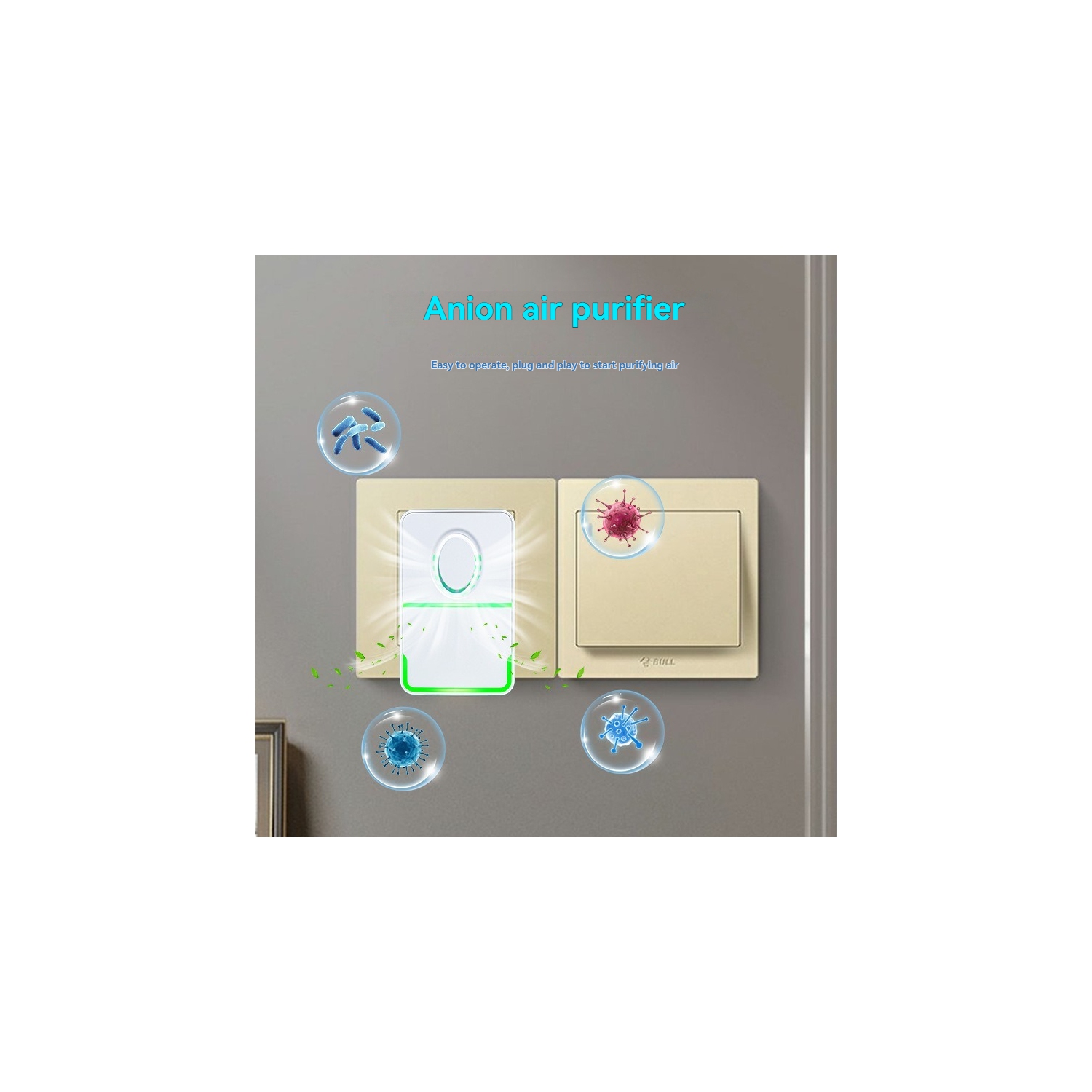 Negative ion air freshener air purifier - eliminates methanol, smoke and pet odors, silent operation Plug-in deodorizer for home and office