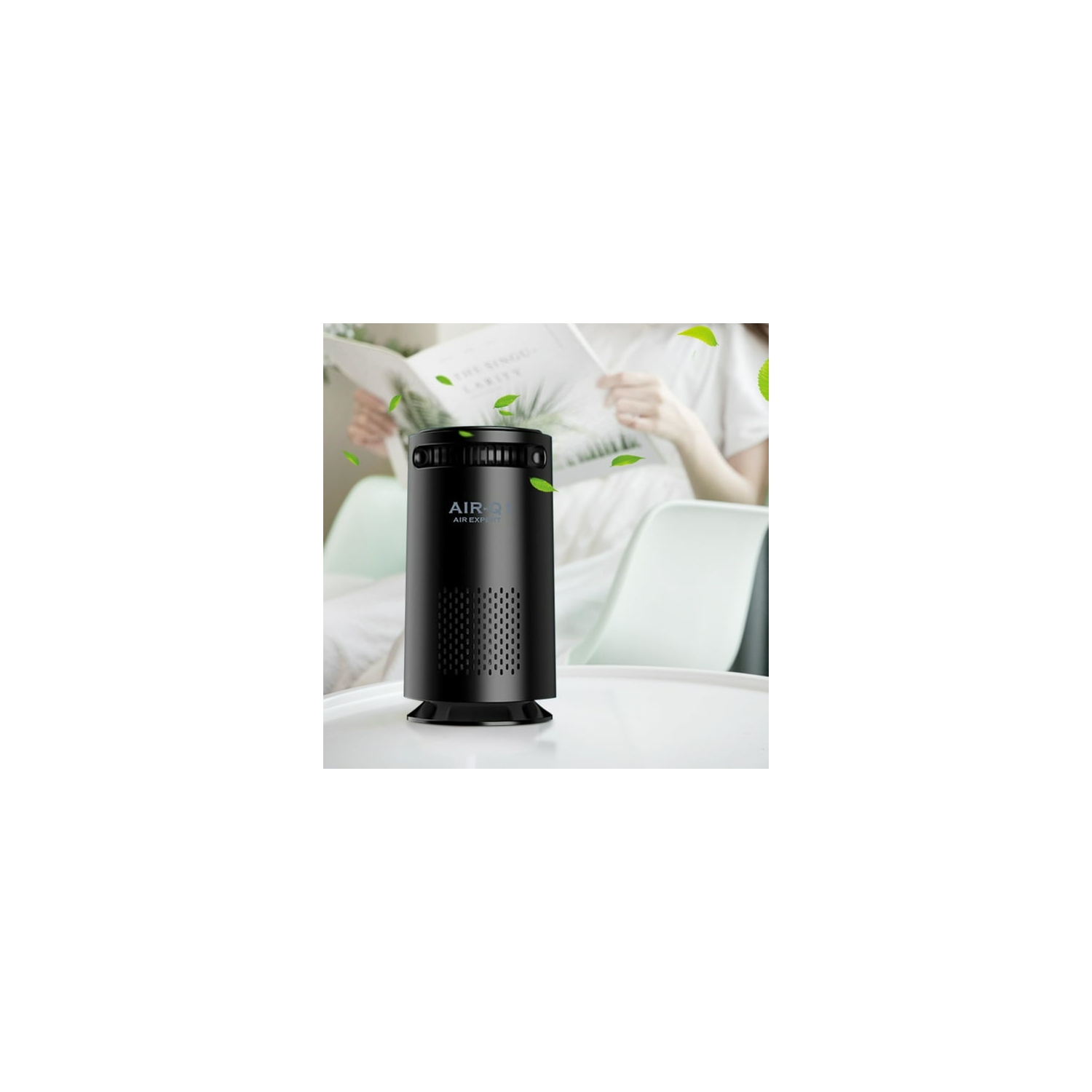 Car negative ion air purifier - removes formaldehyde, odor, sterilizes negative ions, ambient light, silent, suitable for use in the cab and office