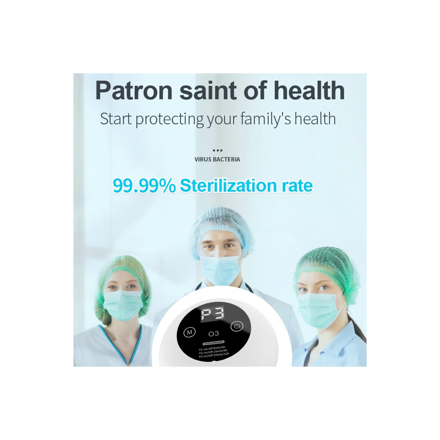 Methanol removal air purifier | 360° all-round deodorization and formaldehyde removal | Digital display | Mini ozone generator for wardrobes, shoe