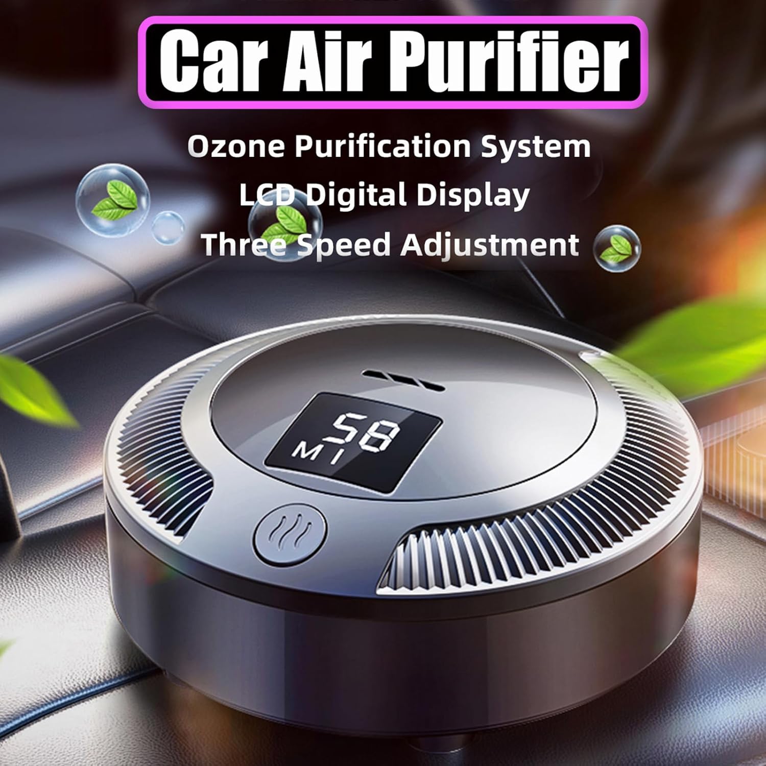 Purificateur d'air portatif à ozone, rechargeable sans fil, stérilisation par ions négatifs, purificateur d'air pour l'auto, mini portable, convient