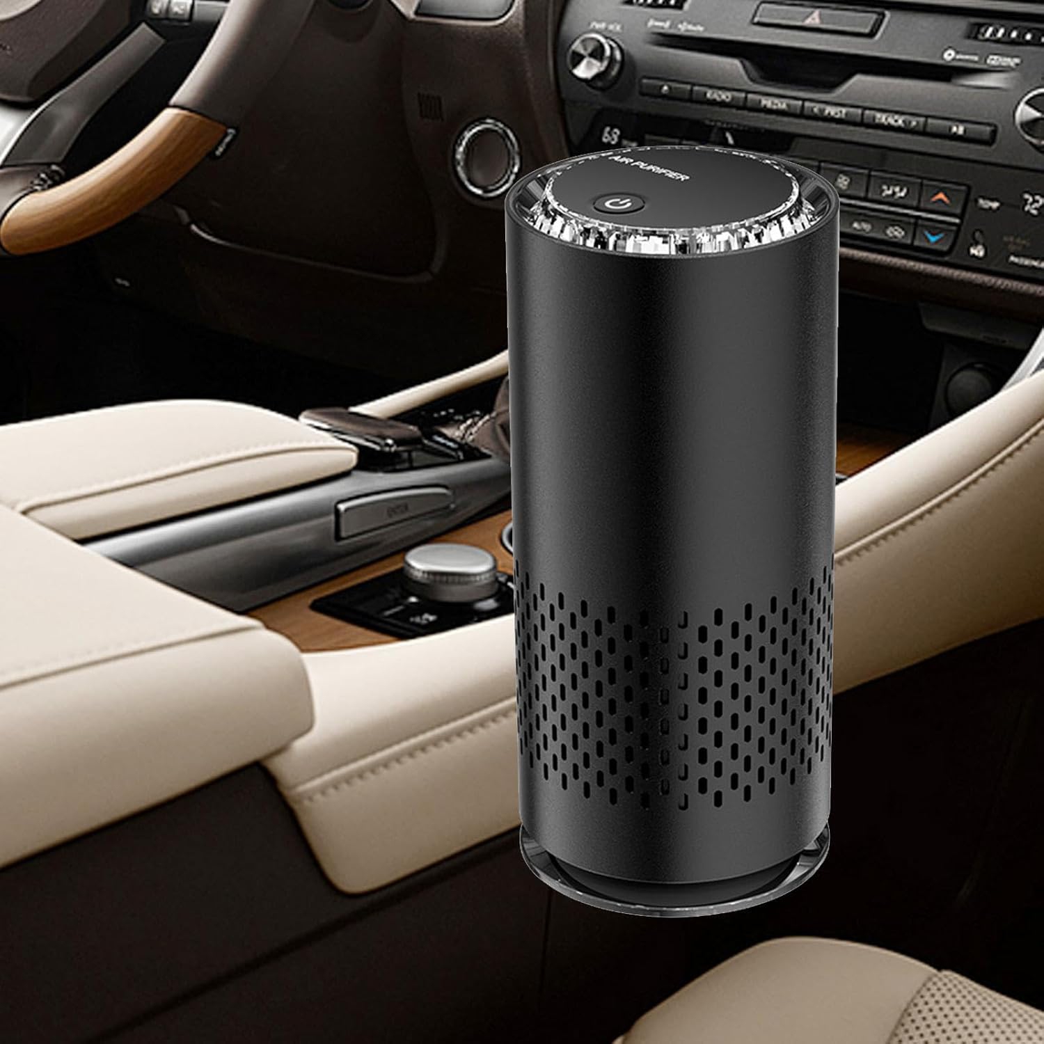 Mini purificateur d'air prêt à l'emploi compact à faible bruit avec un purificateur d'air à lumière colorée adapté à la voiture, au bureau et à la