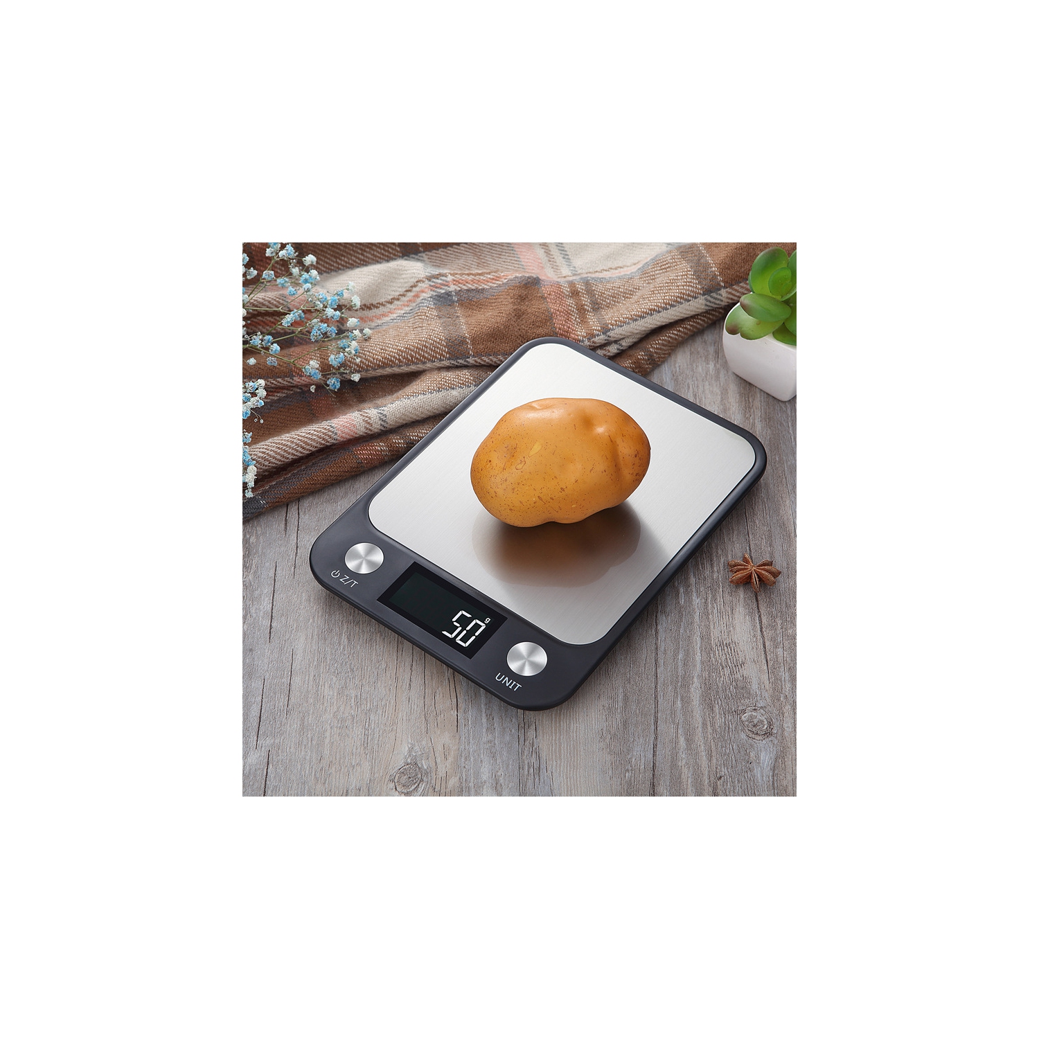 Electronic scale digital kitchen scale, electronic cooking food scale, ultra-thin design, accurate weighing, home + kitchen, metric grams + imperial