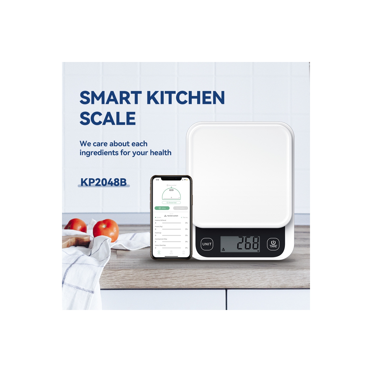 Balance numérique Smart Food pour la cuisine et appareil de pesage des aliments pour la nutrition, la santé, la mise en forme, la cuisson à domicile