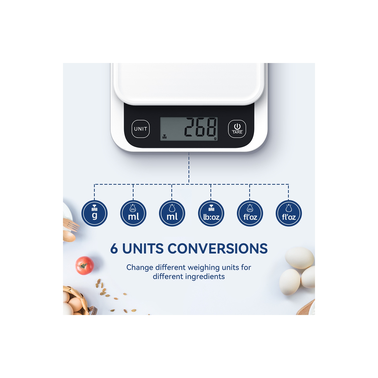 Balance numérique Smart Food pour la cuisine et appareil de pesage des aliments pour la nutrition, la santé, la mise en forme, la cuisson à domicile