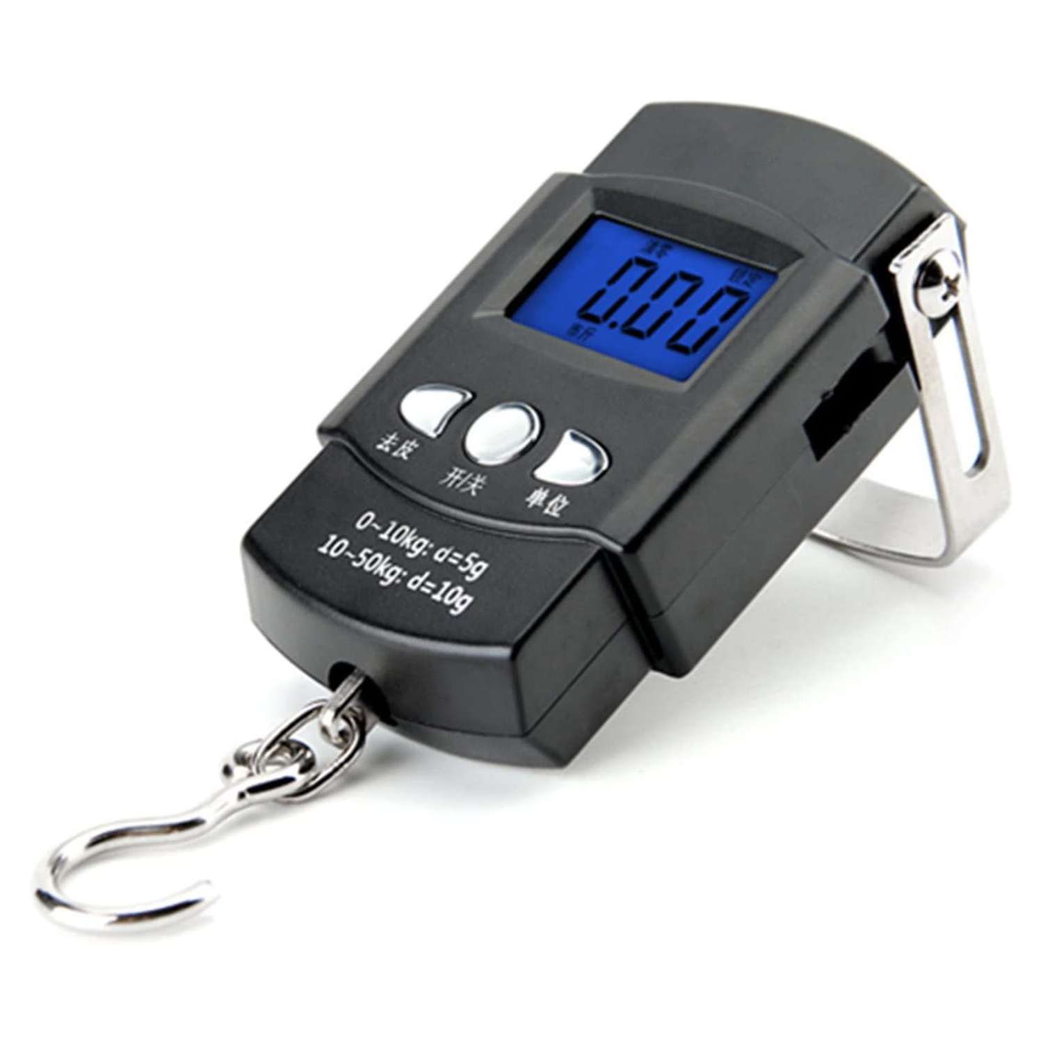 Fishing scale with clear display, portable handheld crane scale, compact finished product scale 50KG/10G)