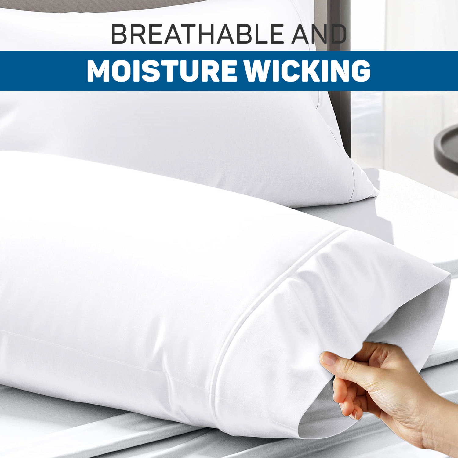 Canadian Linen – 2 Taies d'oreiller en microfibre, standard, microfibres brossées douces respirantes, ensemble de 2 taies d'oreiller