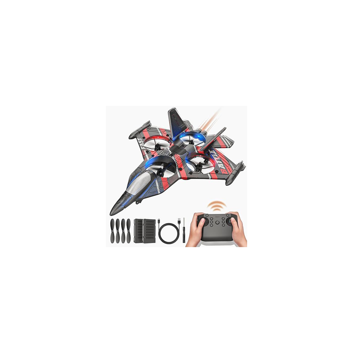 Avion téléguidé maxxus 2.4G 6CH avec avion volumétrique 360° avec capteur de gravité – planeur en mousse EPP, avion télécommandé