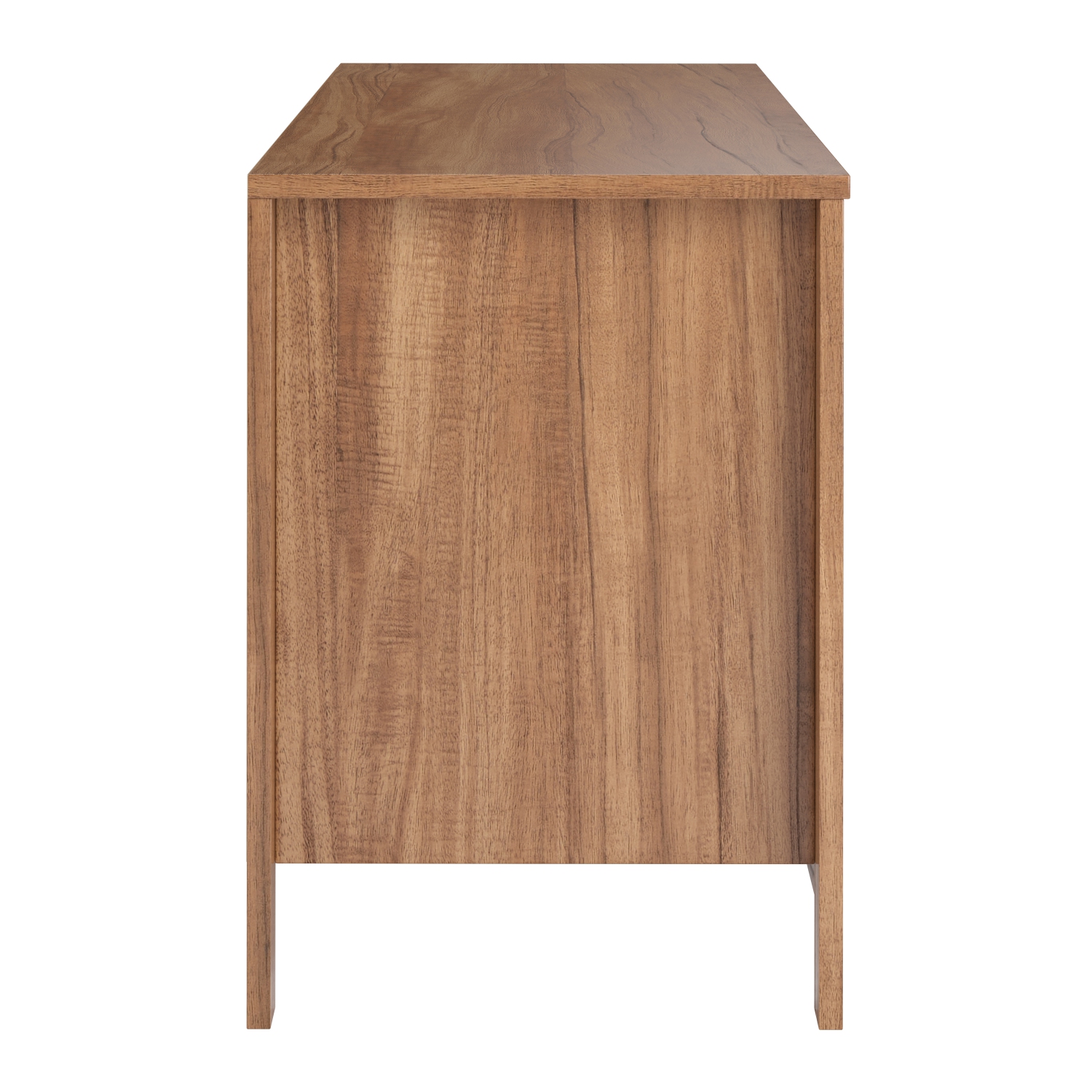 Meuble en bois Norio de Corliving pour téléviseur de 75&nbsp;po et moins avec tablettes de rangement ouvertes, console multimédia moderne pour le