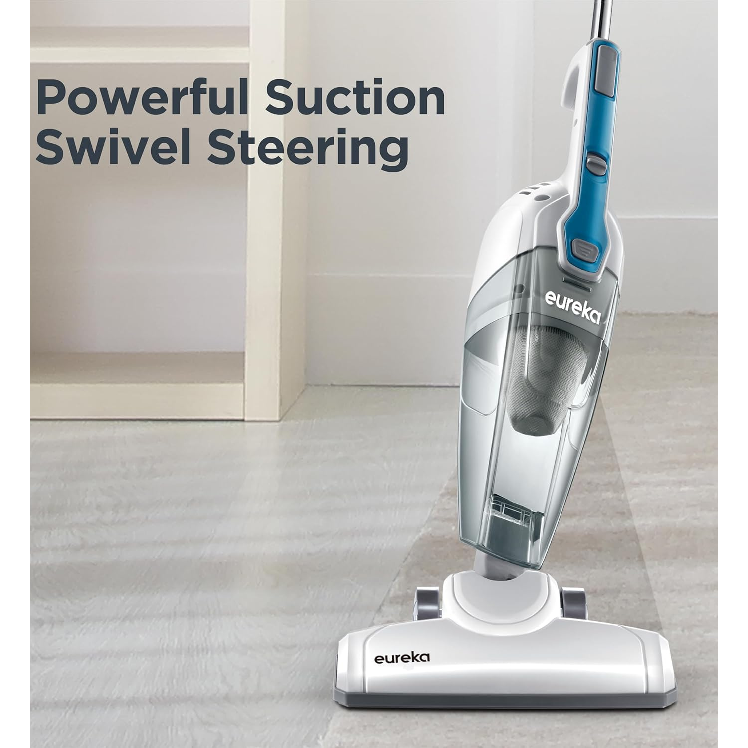Home Lightweight Corded Stick Vacuum Cleaner, Powerful Suction Convenient Small Vacuum for Hard Floor, 3-in-1 Hand Vacuum, Aqua Blue, NES100