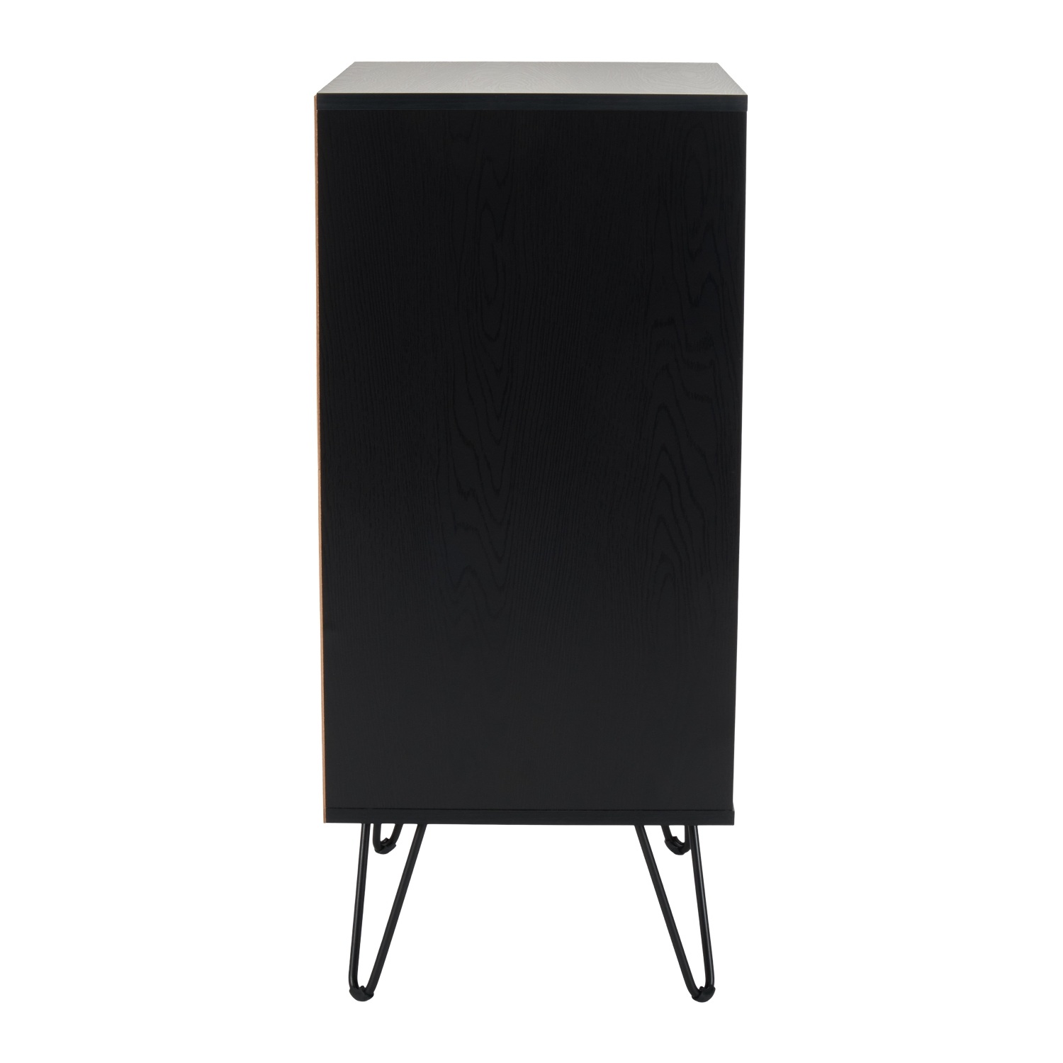 Meuble multimédia en bois d'ingénierie Vintora avec tourne-disque et tablettes ouvertes de CorLiving