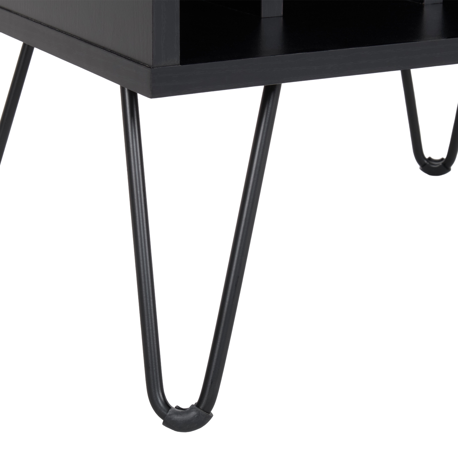 Meuble multimédia en bois d'ingénierie Vintora avec tourne-disque et tablettes ouvertes de CorLiving