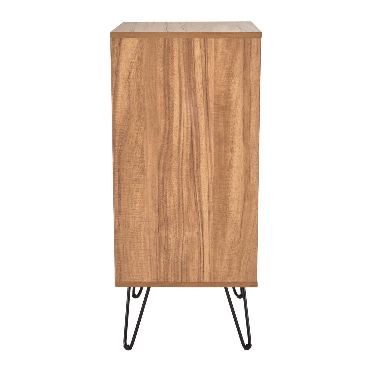 Meuble multimédia en bois d'ingénierie Vintora avec tourne-disque et tablettes ouvertes de CorLiving