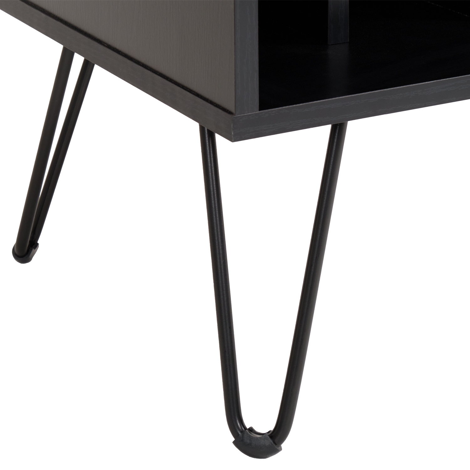 Grand tourne-disque en bois d'ingénierie Vintora de CorLiving avec tablettes ouvertes