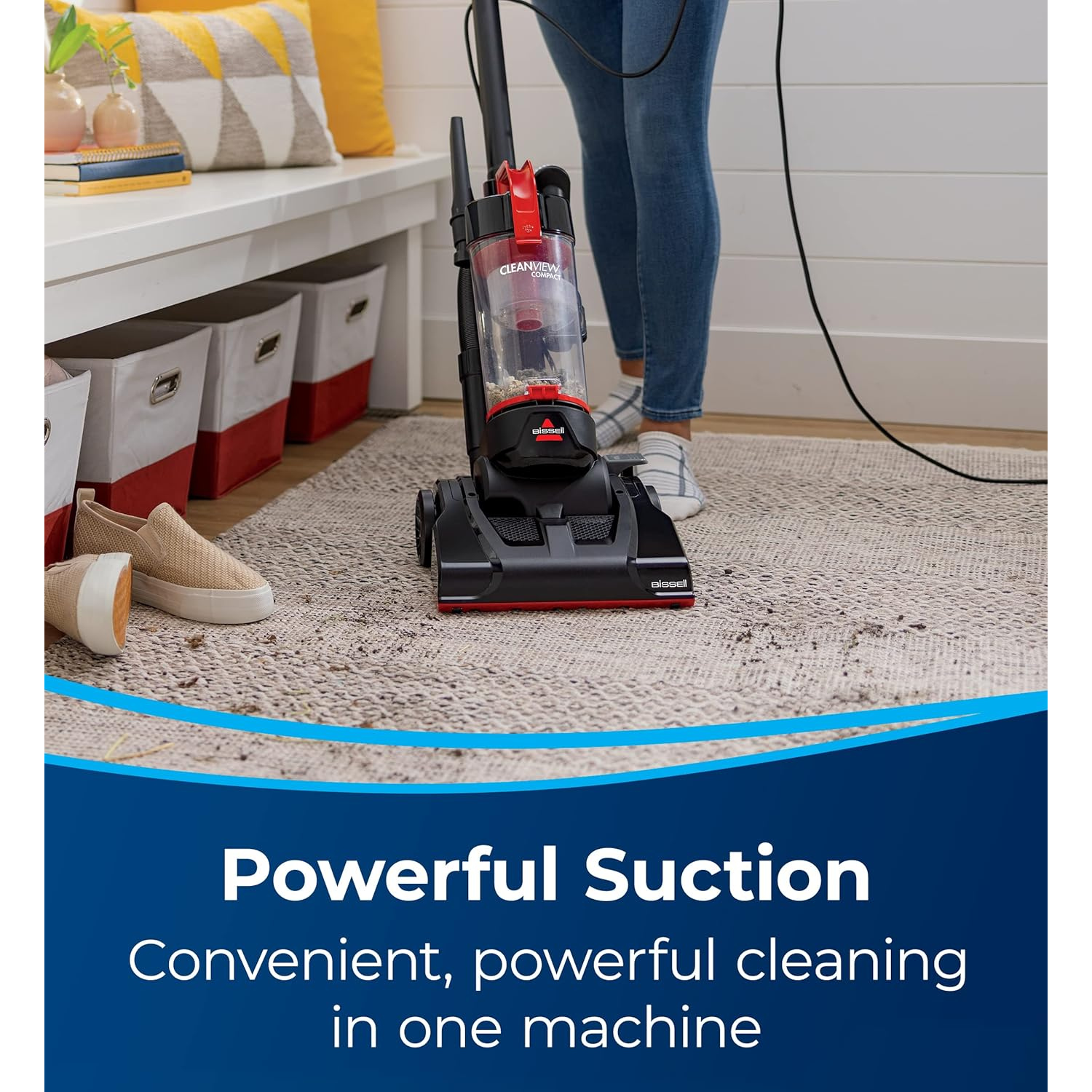 BISSELL CleanView Compact Upright Vacuum, 3508B Red