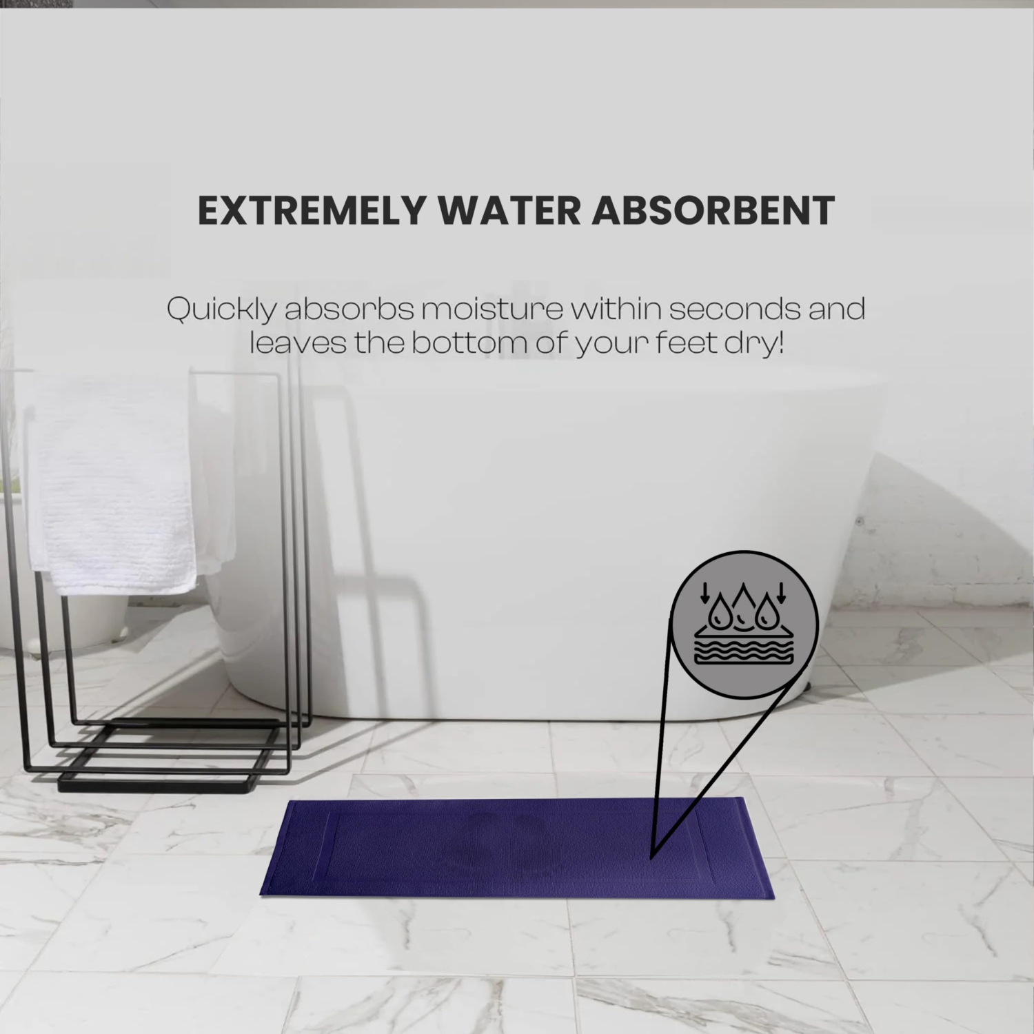 Tapis de bain Canadian Linen Yukon, paq. 2, 20�x 34�, léger, séchage rapide, cadre cadre photo, tapis de bain en coton [pas tapis de salle de bain],