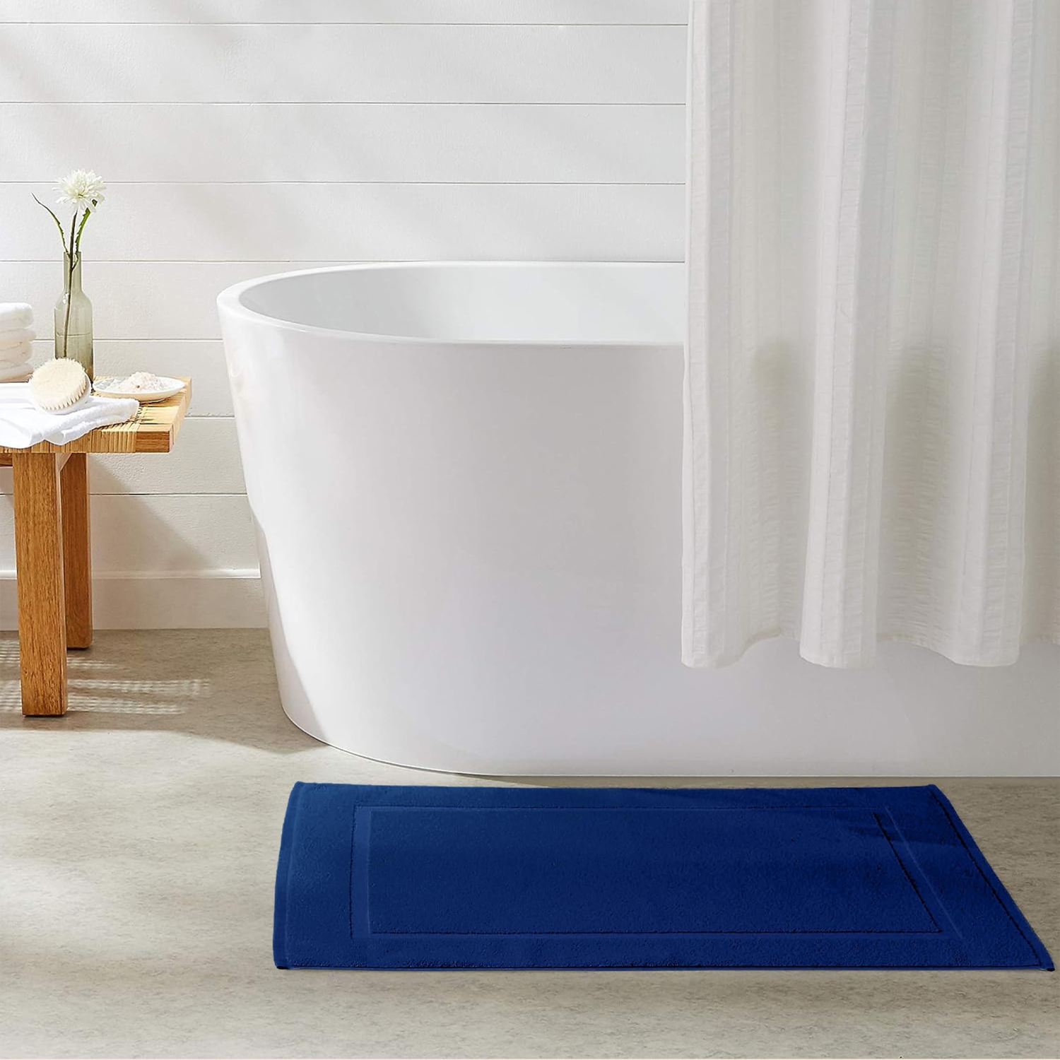 Tapis de bain Canadian Linen Yukon, léger, 20 x 34&nbsp;po, séchage rapide, coton doux et absorbant, pour cadre photo de salle de bain, prune, paq. 2