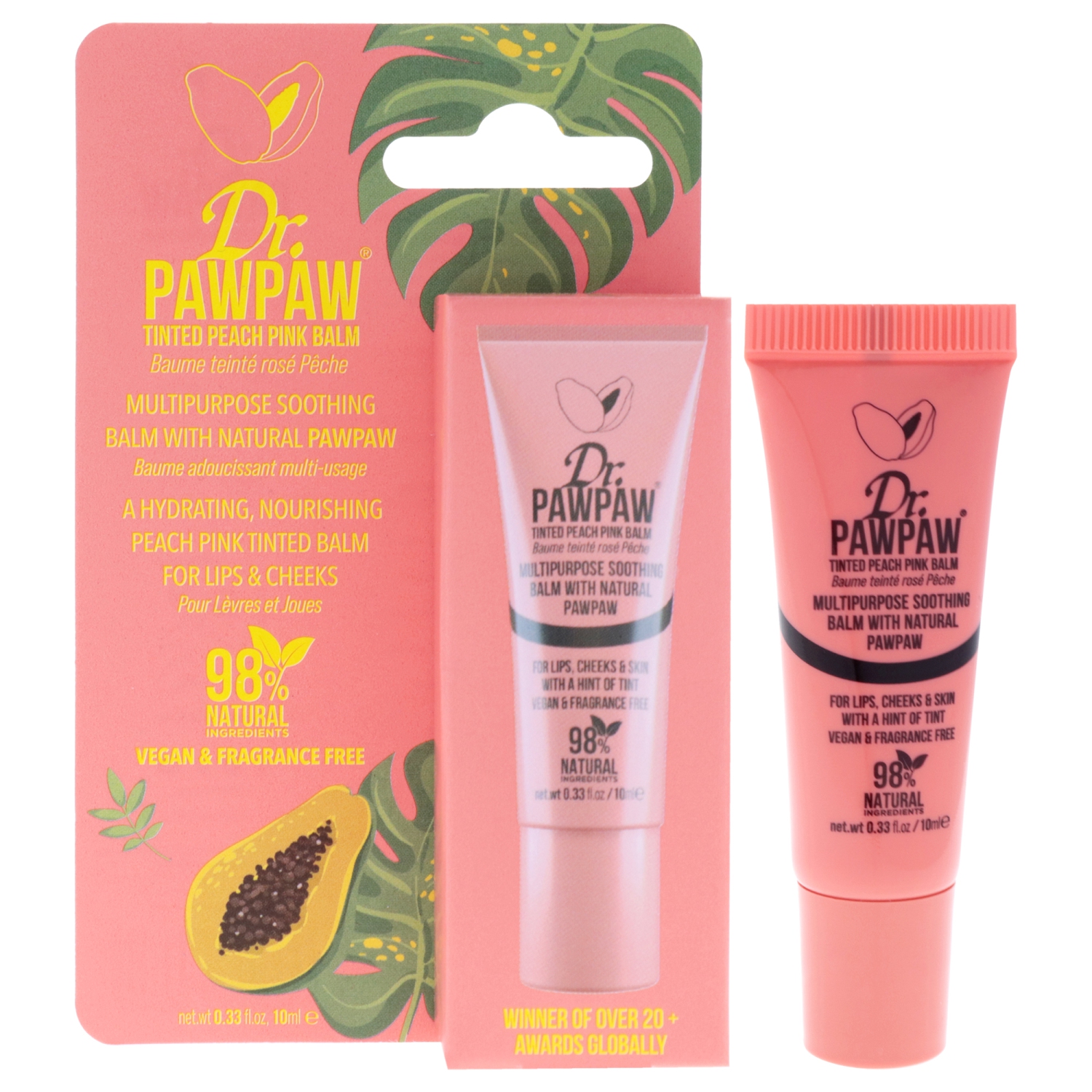 Multipurpose Soothing Tinted Balm - Peach Pink by Dr. PawPaw for Women - 0.33 oz Makeup