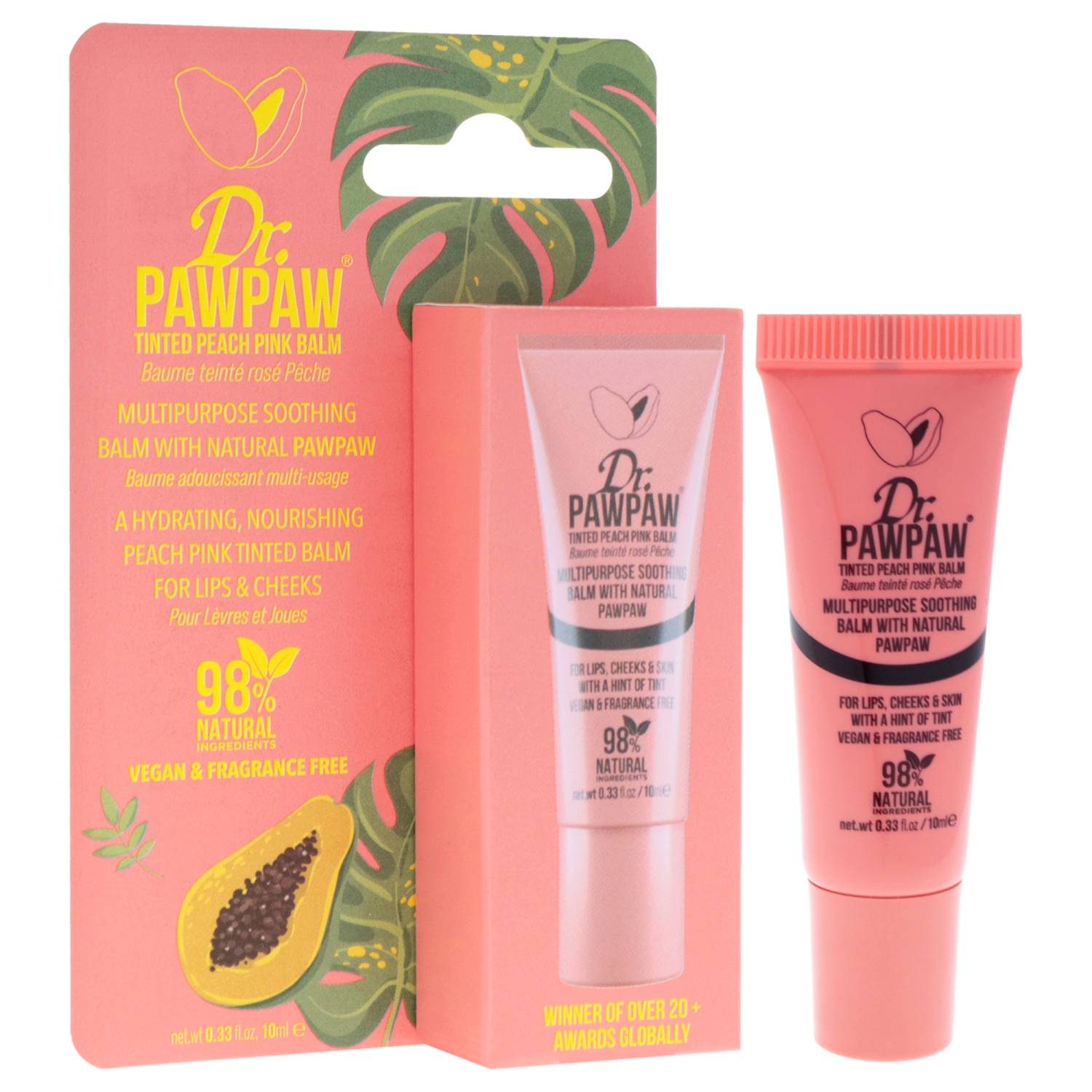 Multipurpose Soothing Tinted Balm - Peach Pink by Dr. PawPaw for Women - 0.33 oz Makeup