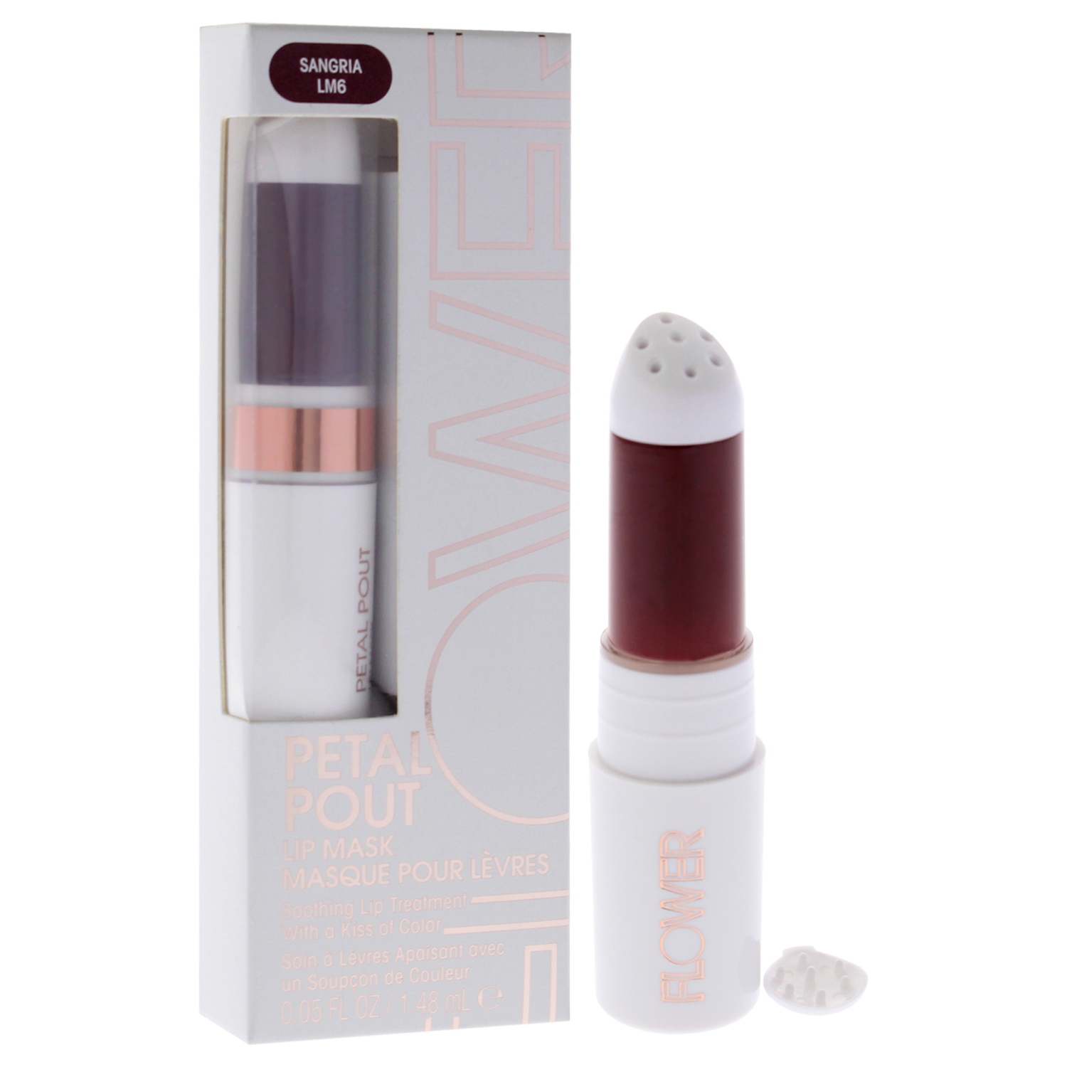 Masque à lèvres Pétale Pout - Sangria LM6 par Flower Beauty pour Femme - Masque à lèvres 0,05&nbsp;oz
