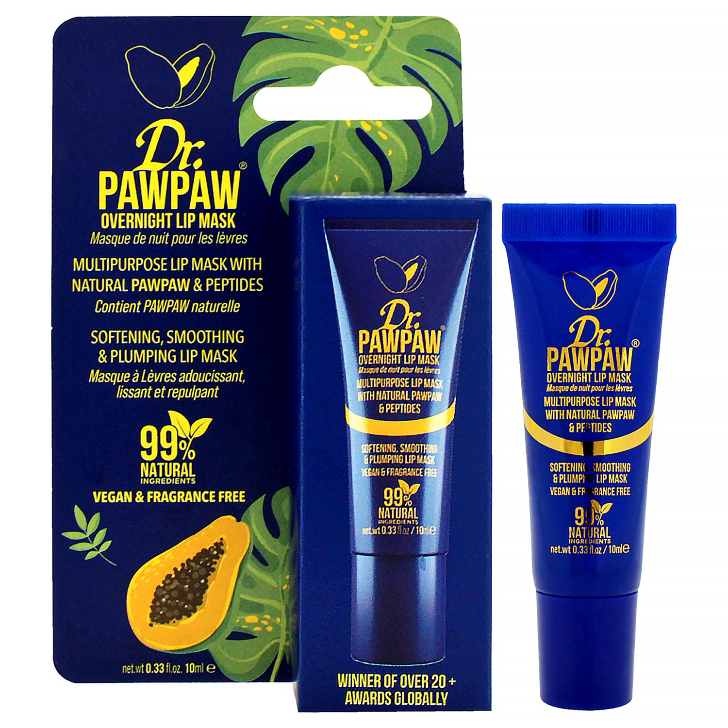 Masque à lèvres polyvalent de nuit de Dr. PawPaw pour femmes - Masque à lèvres 0,33&nbsp;oz