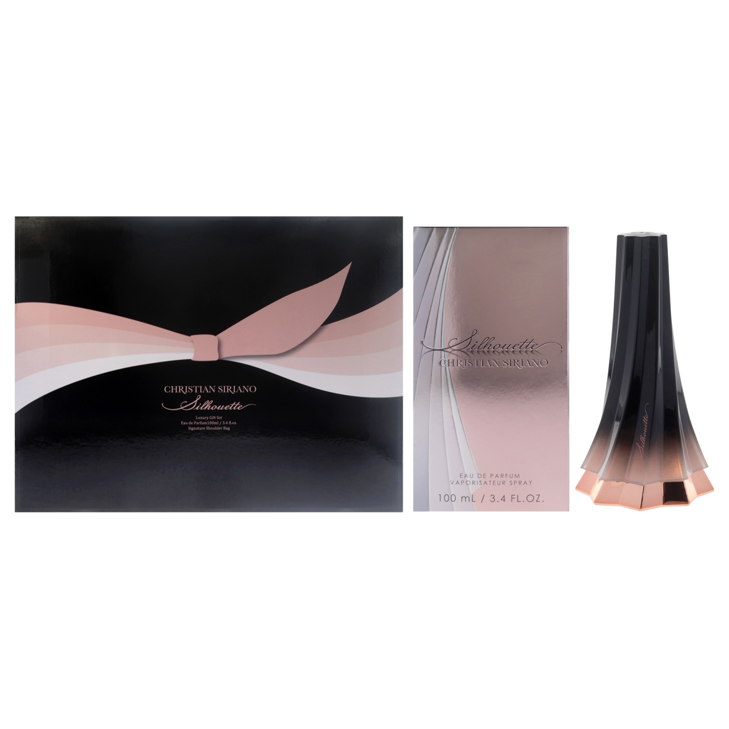 Silhouette de Christian Siriano pour femmes - Coffret-cadeau de 2 pièces 3,4&nbsp;oz EDP Spray, sac à bandoulière Signature