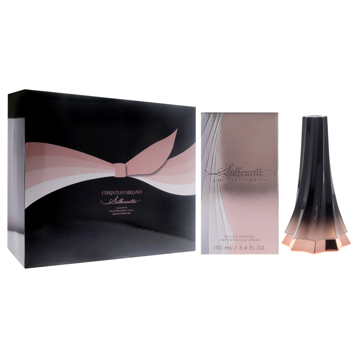 Silhouette de Christian Siriano pour femmes - Coffret-cadeau de 2 pièces 3,4&nbsp;oz EDP Spray, sac à bandoulière Signature