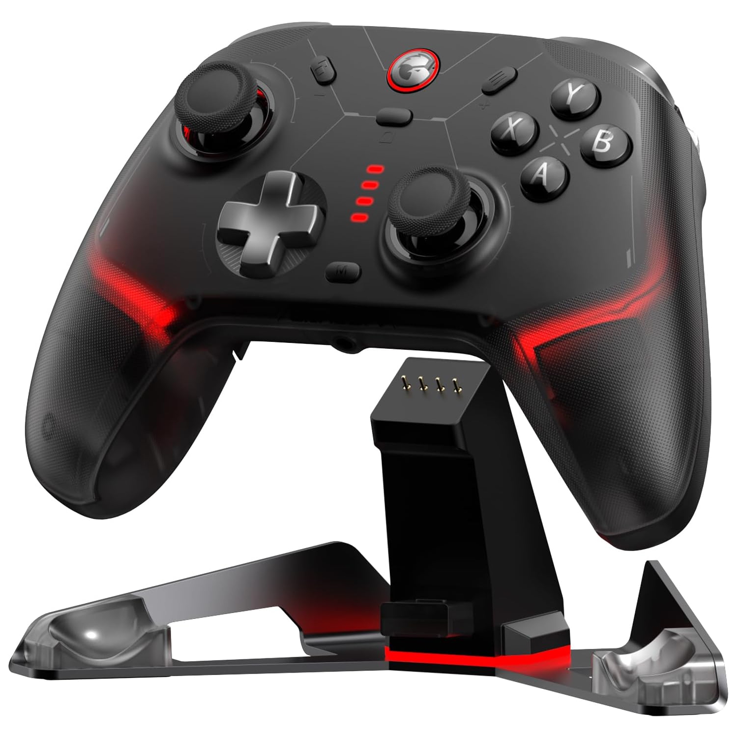 Manette Cyclone 2 de GameSir pour PC avec manches TMR Mag-Res, éclairage RVB et station de recharge pour PC, Switch, iOS, Android - Noir