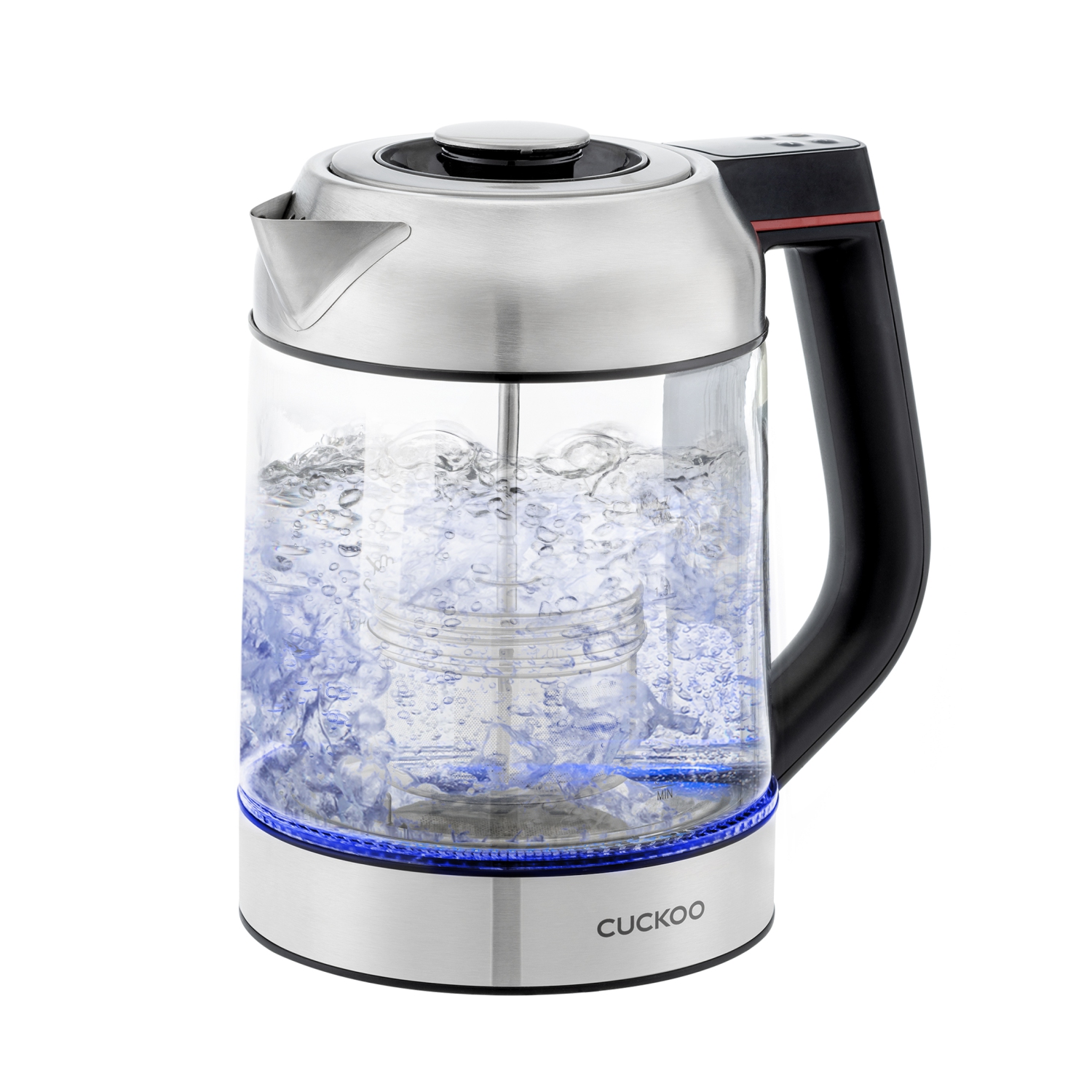 CUCKOO CK-G170BS Electric Glass Kettle with Tea Infuser with 7 Temperature Ranges, 7 LED Lights, 1.7 Liters