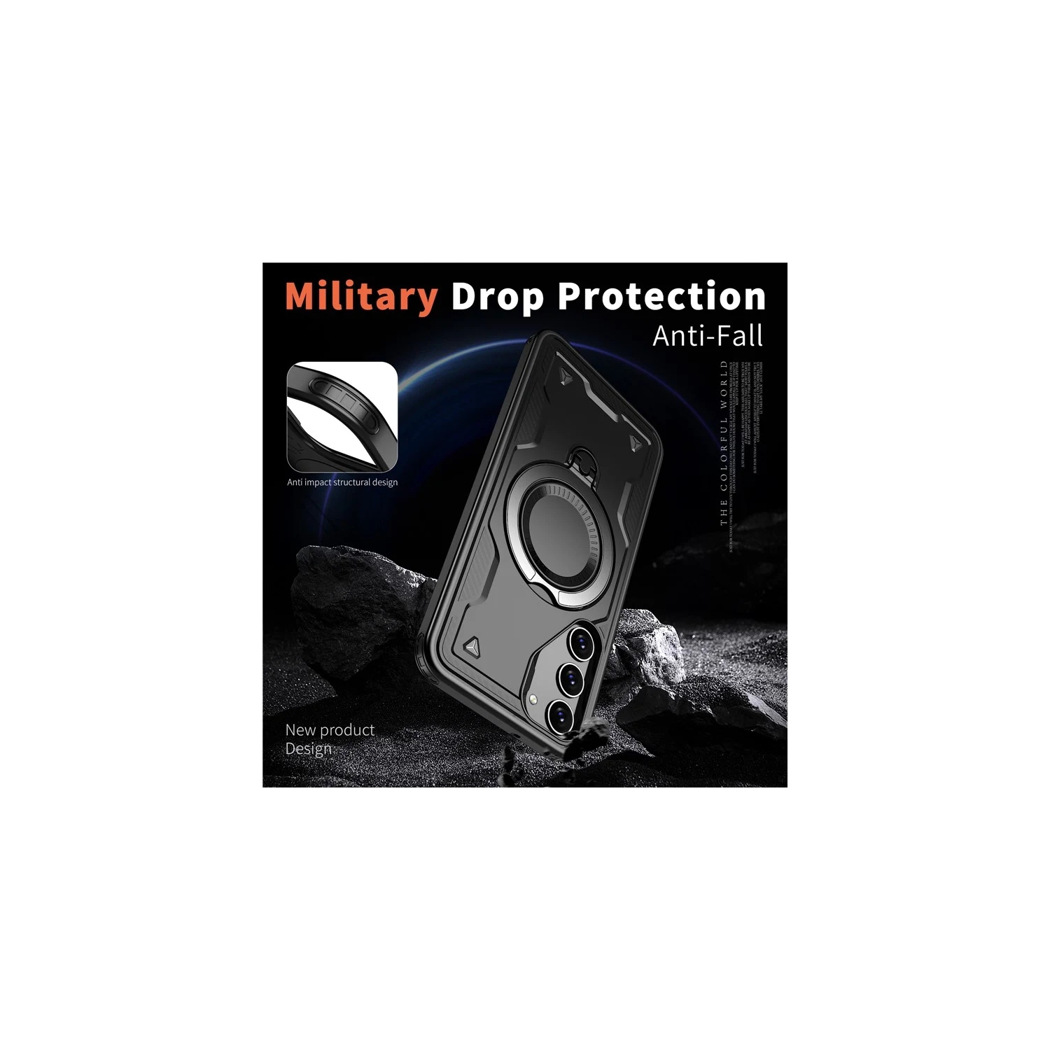 [CS] Étui antichoc avec béquille Magsafe avec anneau support pour Samsung Galaxy A36/A56, violet