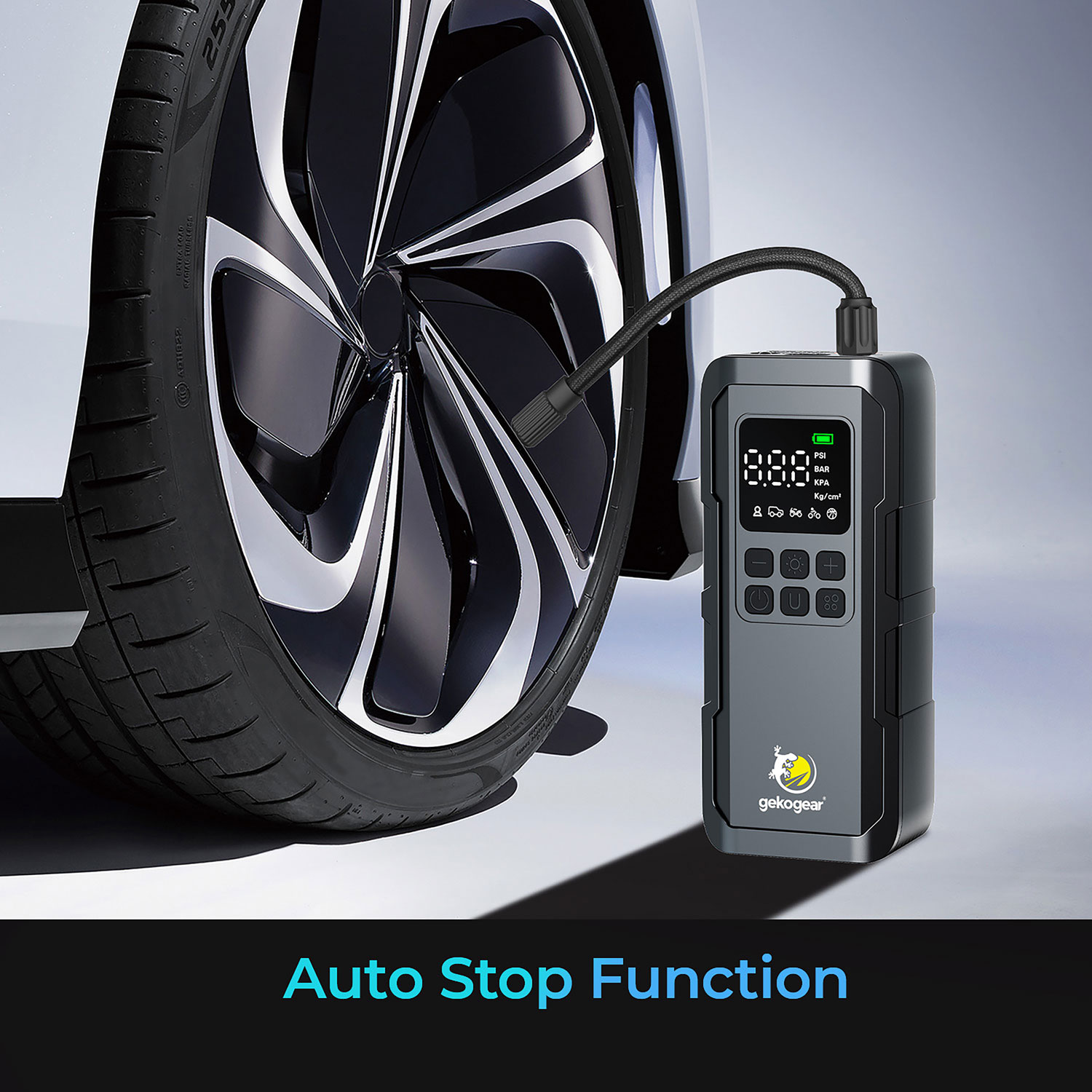 Pompe à air portative AirFlux 100 de GekoGear avec chargeur portable