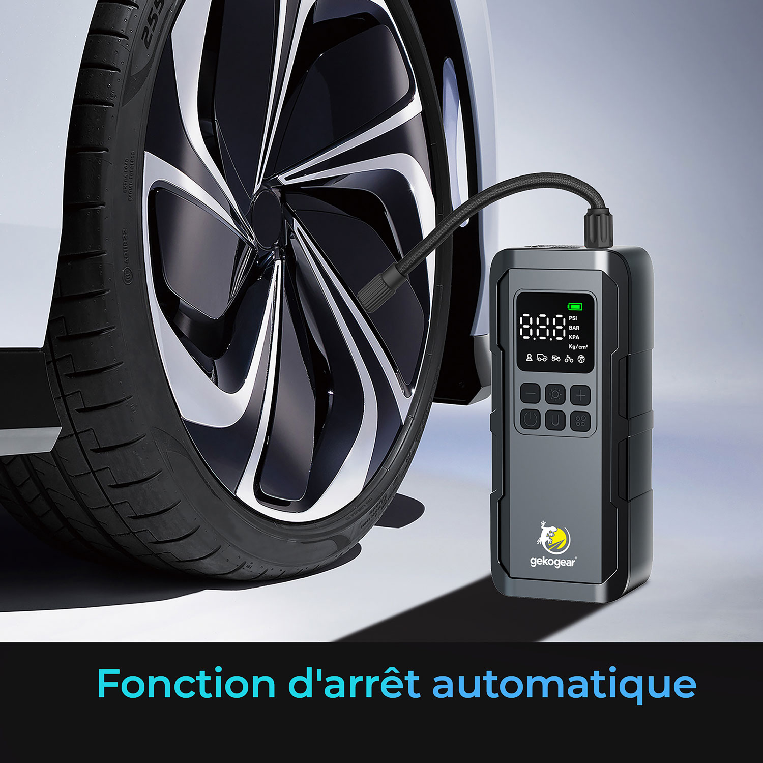 Pompe à air portative AirFlux 100 de GekoGear avec chargeur portable