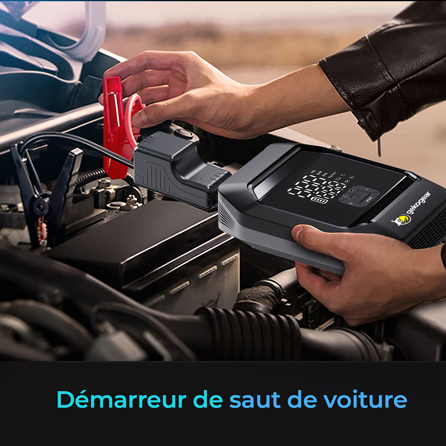 Pompe à air portative et démarreur de secours AirFlux 300 de GekoGear