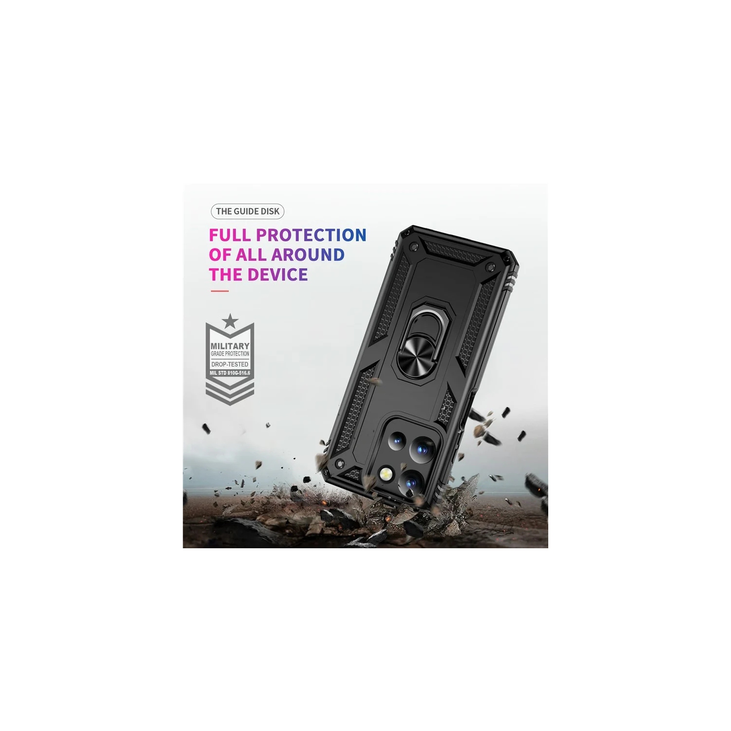 [CS] Étui hybride avec béquille magnétique et anneau pour Moto G 5G de 2025/2026 de Motorola, vert minuit