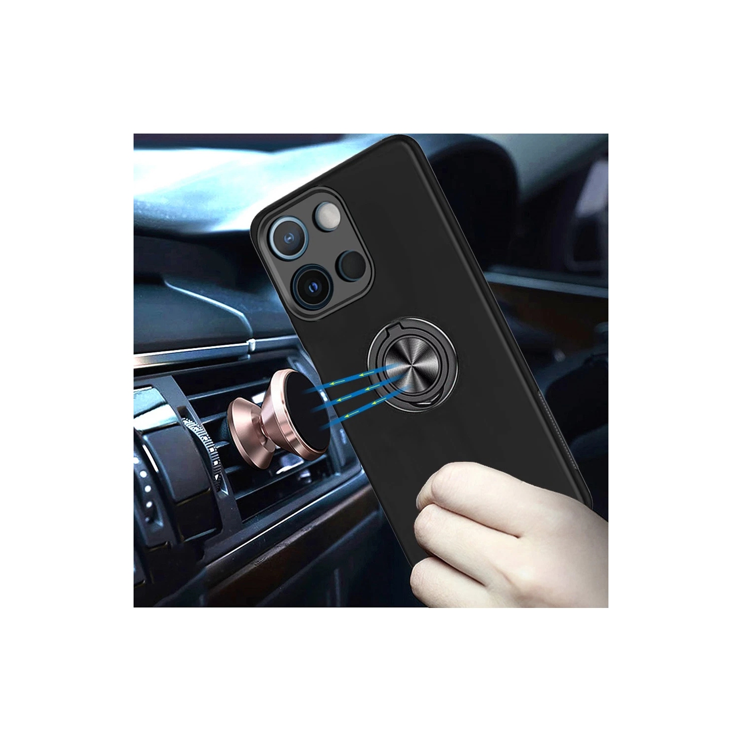 [CS] Étui à anneau invisible avec béquille magnétique hybride pour Moto G 5G de 2025 et 2026 de Motorola, or rose