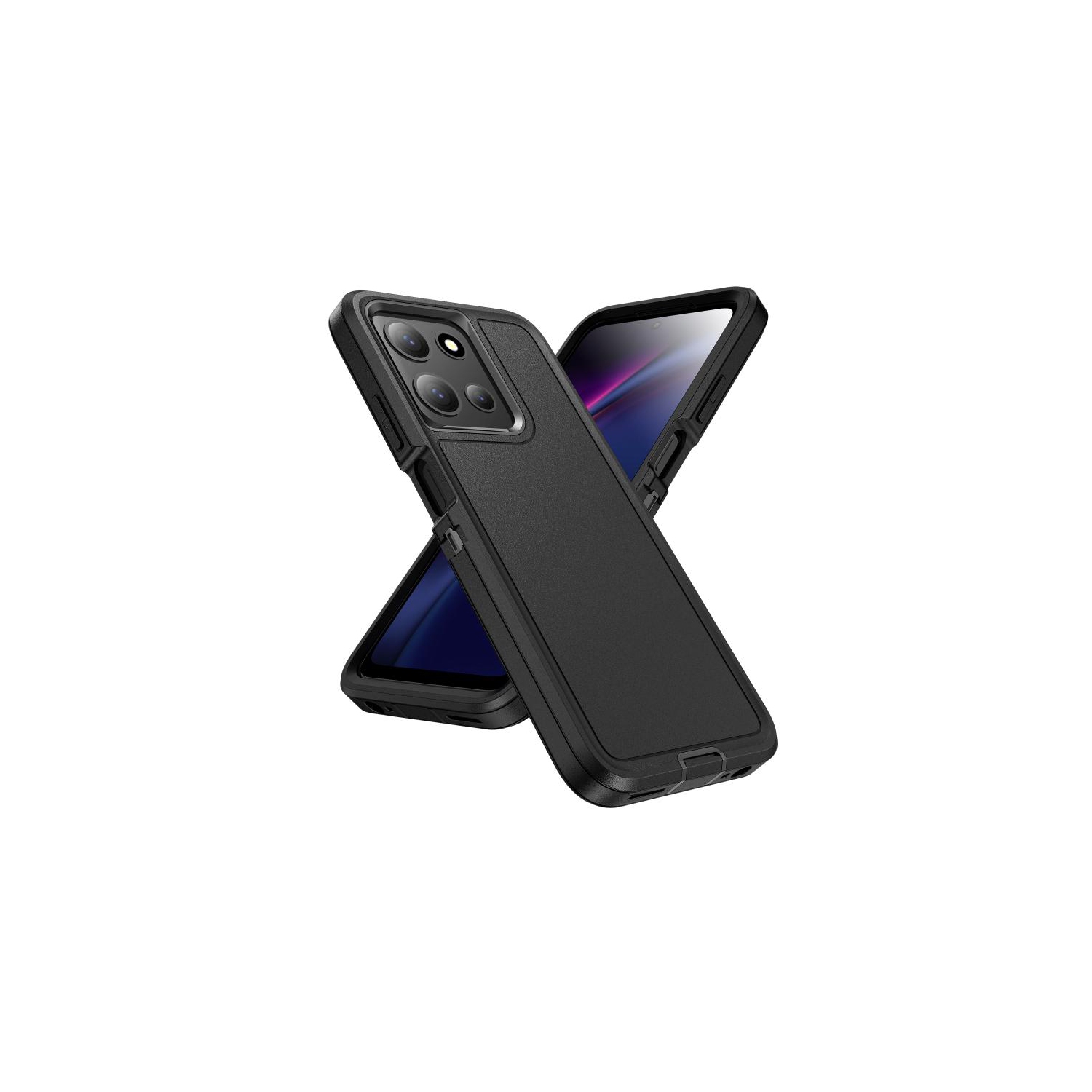 [CS] Triple Layers Shockproof Heavy Duty Defender Hard Case for Motorola Moto G Power 5G 2025, Black