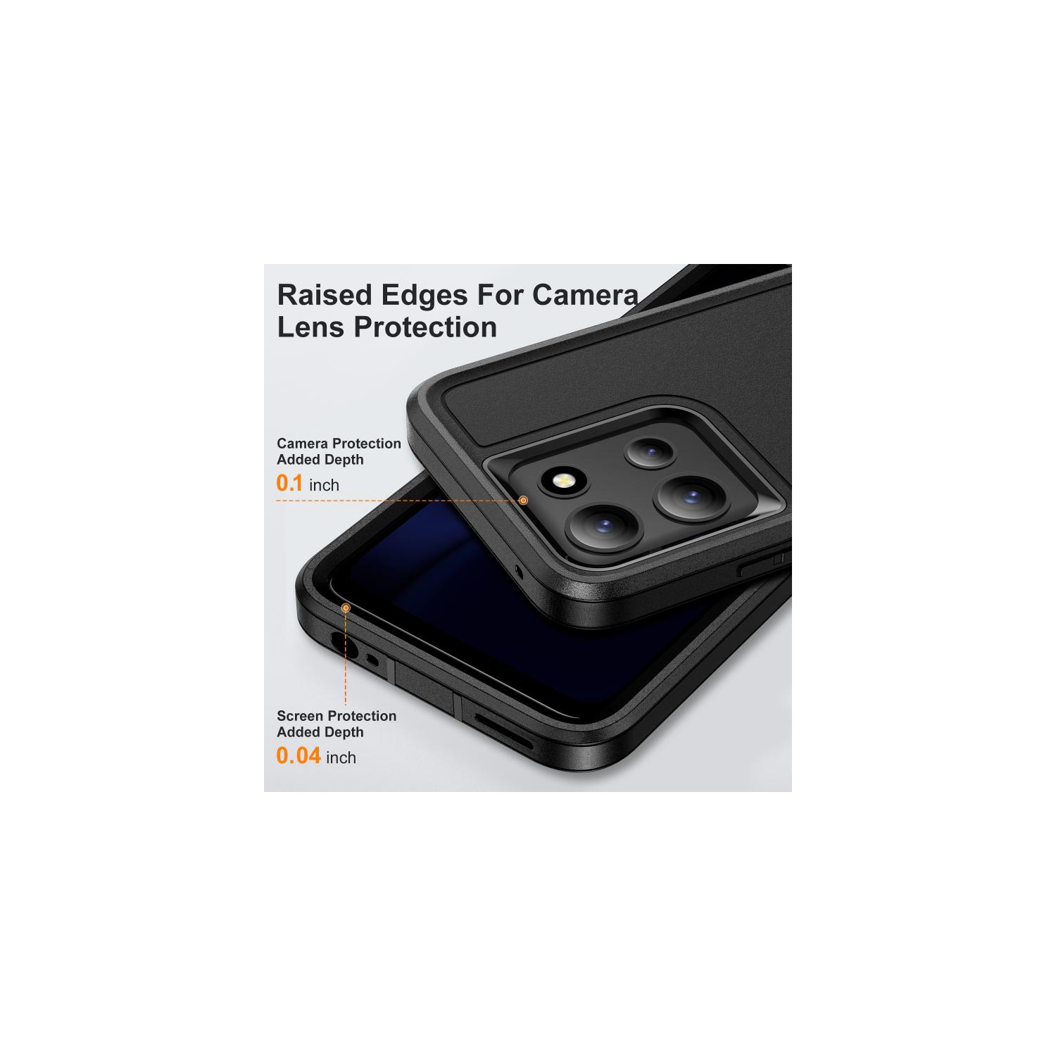 [CS] Triple Layers Shockproof Heavy Duty Defender Hard Case for Motorola Moto G Power 5G 2025, Black