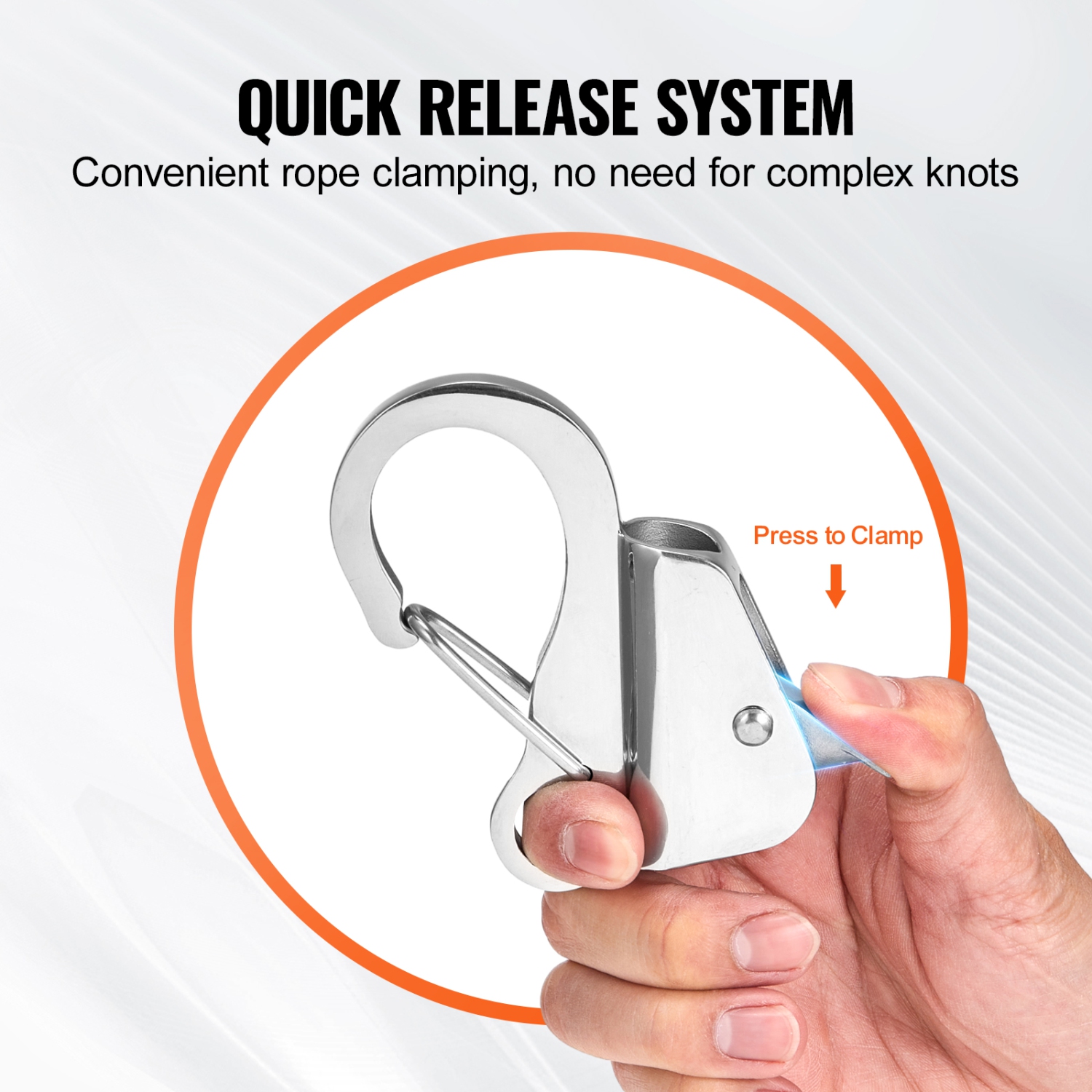 VEVOR 304 Boat Anchor Hook, Stainless Steel Slide Anchor, Knotless Anchor System with Quick Release, Boat Anchor Hook Clips for 3/8" - 5/8" Boat