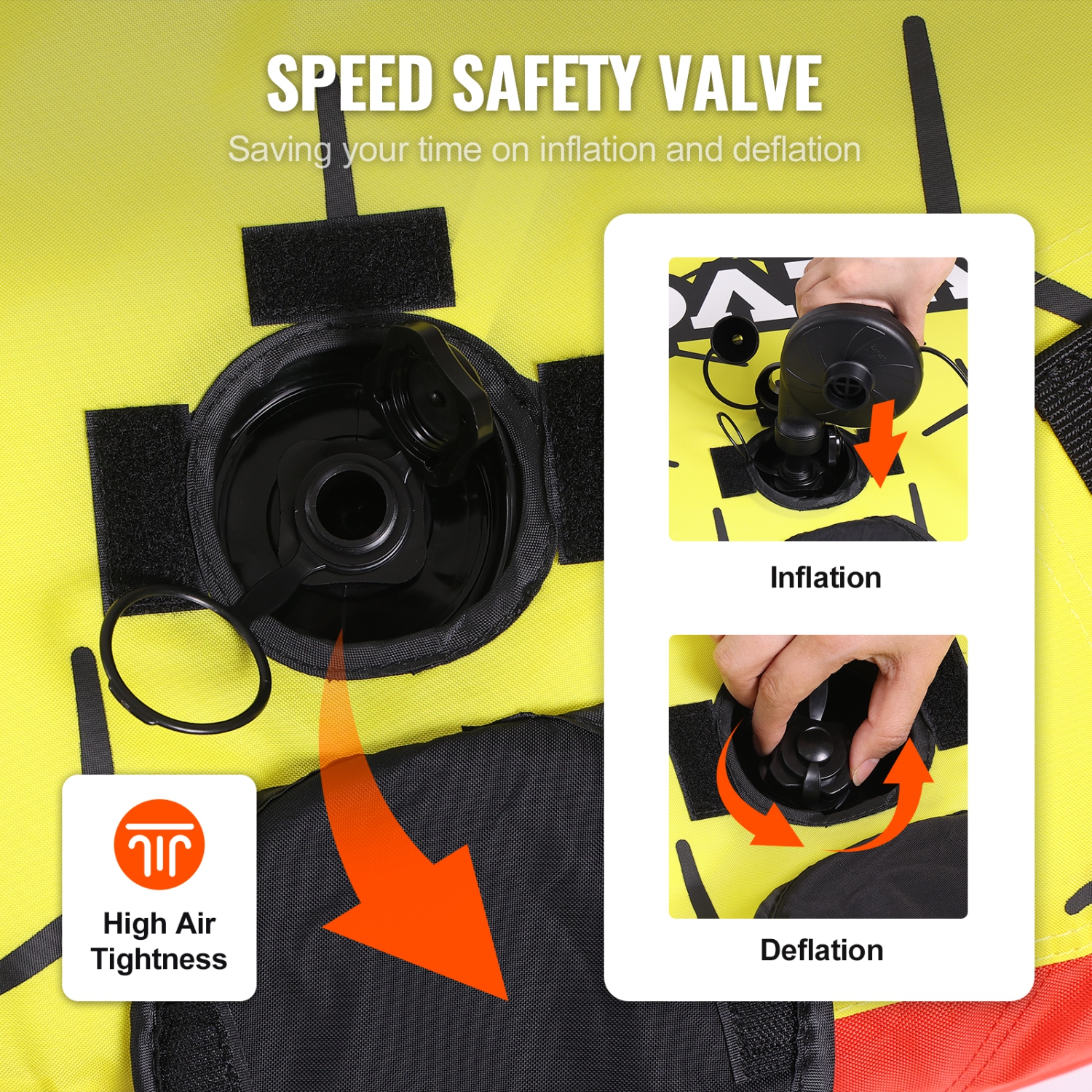 VEVOR 63" Towable Tube for Boating, 1-3 Riders Inflatable Boat Tubes and Towables, 510 lbs, Round Water Sport Towable Tubes for Boats to Pull, Full