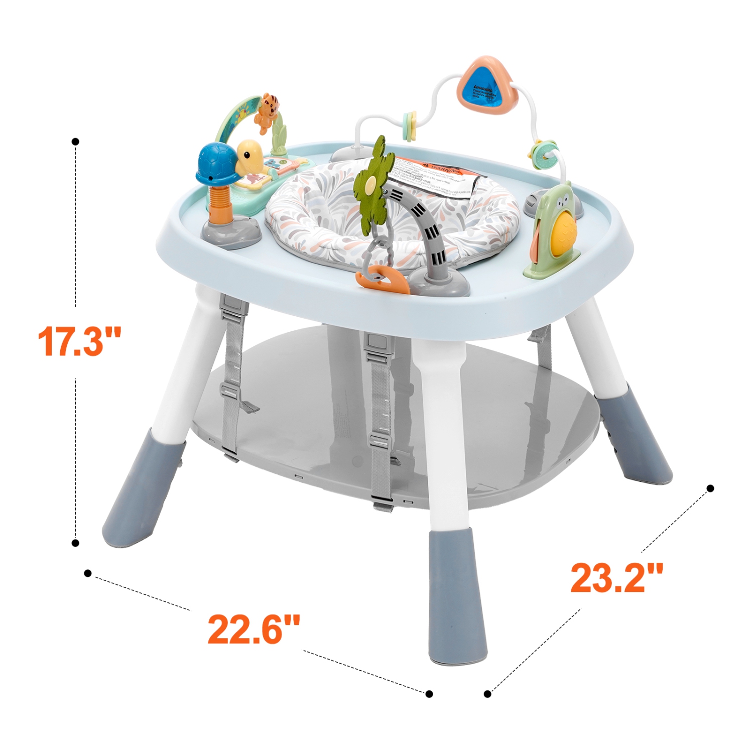 VEVOR 360° Baby Activity Center, Interactive Play Center, Rotating Seat & Adjustable Height, Toddler Jumper Bouncer & Play Table with Developmental