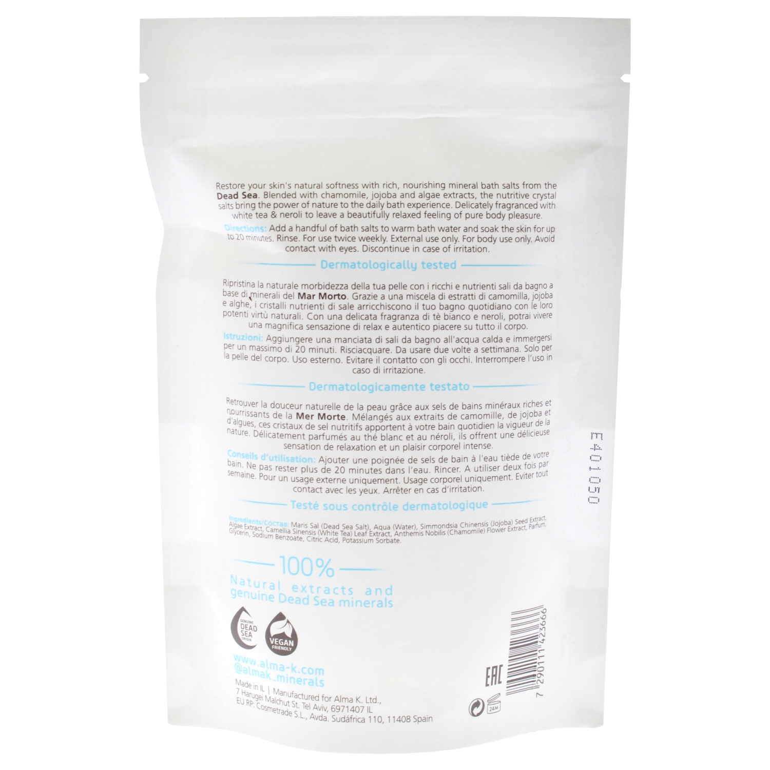 Crystal Dead Sea Bath Salts by Alma K for Women - 9.1 oz Bath Salt